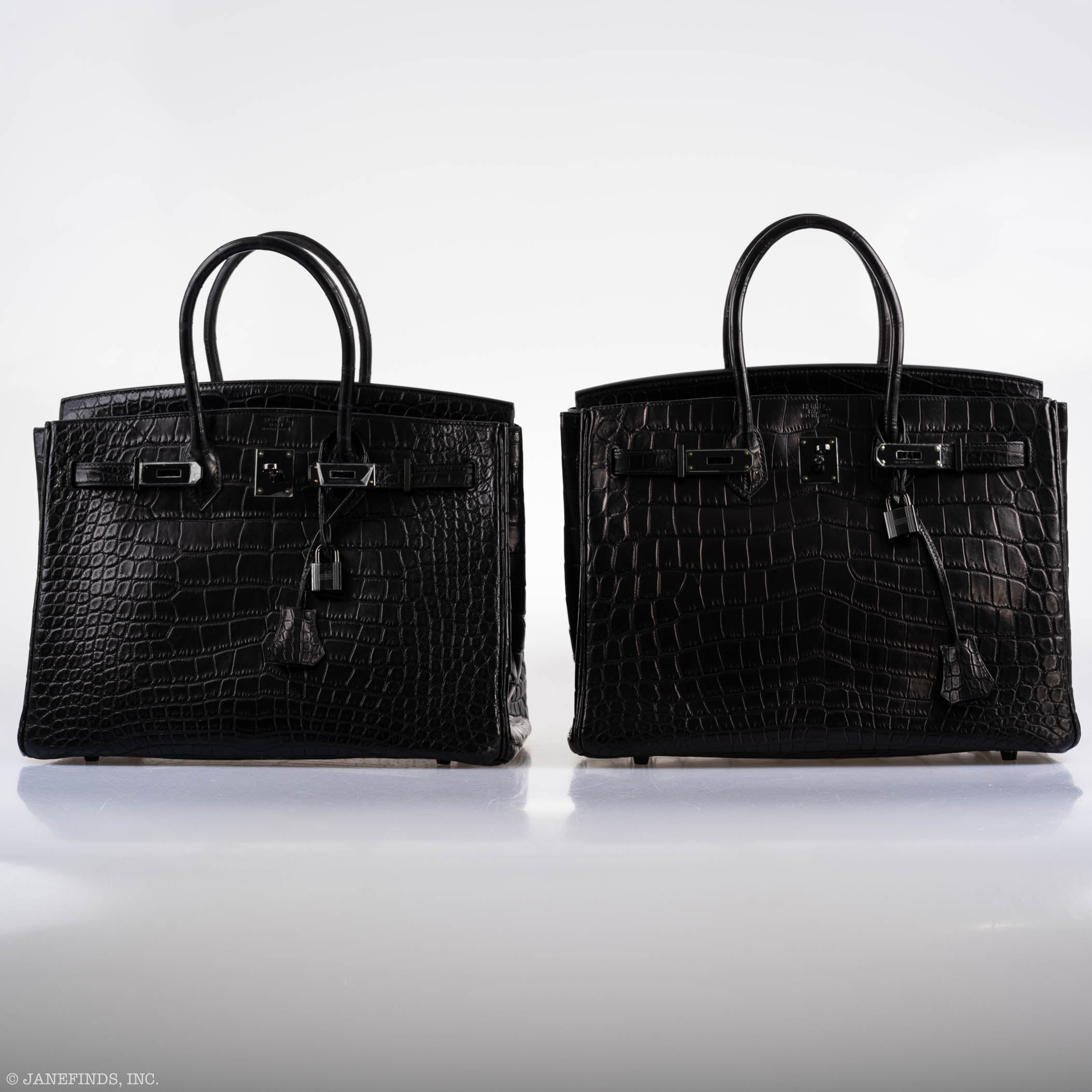 Hermes Birkin 35 SO BLACK Matte Alligator PVD Hardware - 2011, O Square - Exclusu