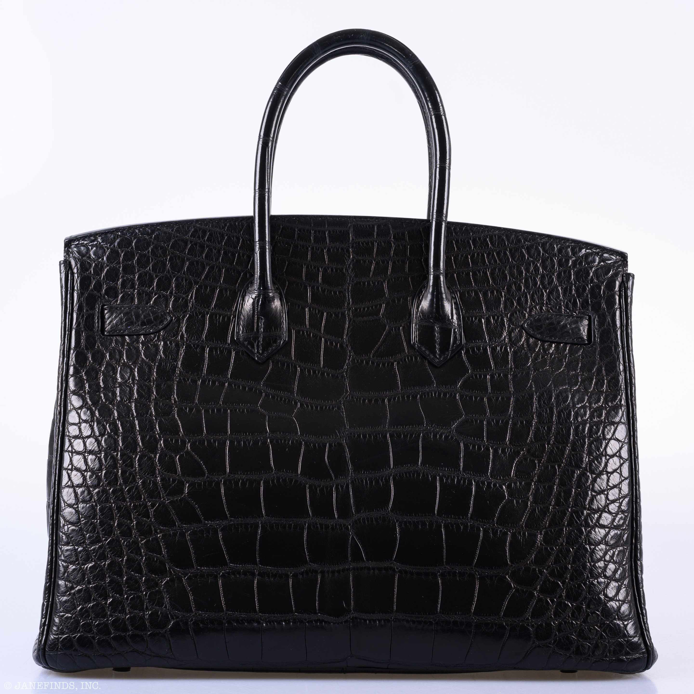 Hermes Birkin 35 SO BLACK Matte Alligator PVD Hardware - 2011, O Square - Exclusu