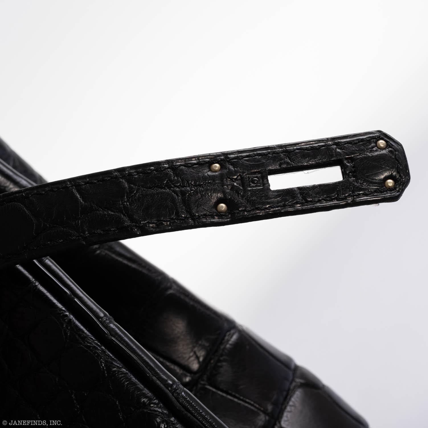 Hermes Birkin 35 SO BLACK Matte Alligator PVD Hardware - 2011, O Square - Exclusu