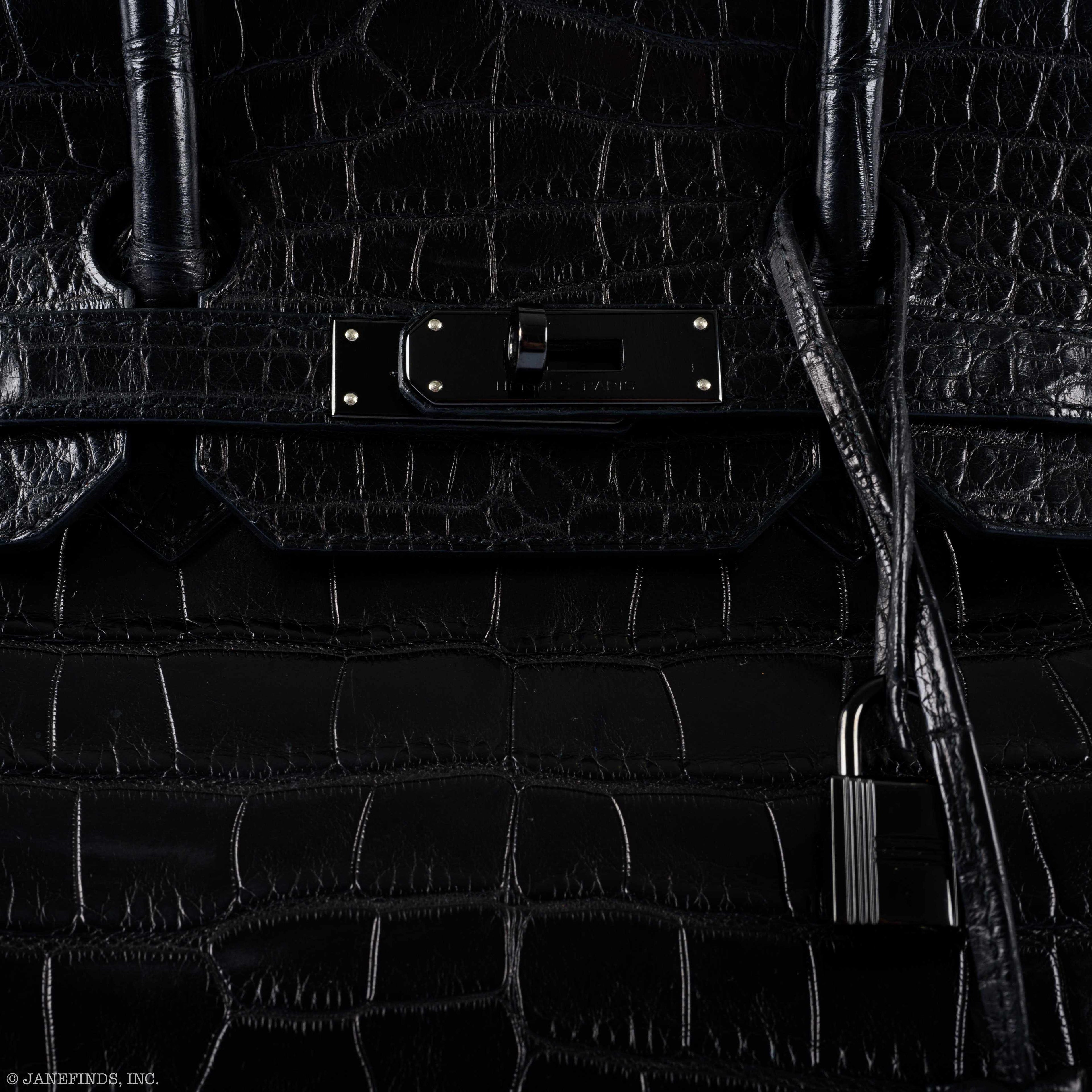 Hermes Birkin 35 SO BLACK Matte Alligator PVD Hardware - 2011, O Square - Exclusu