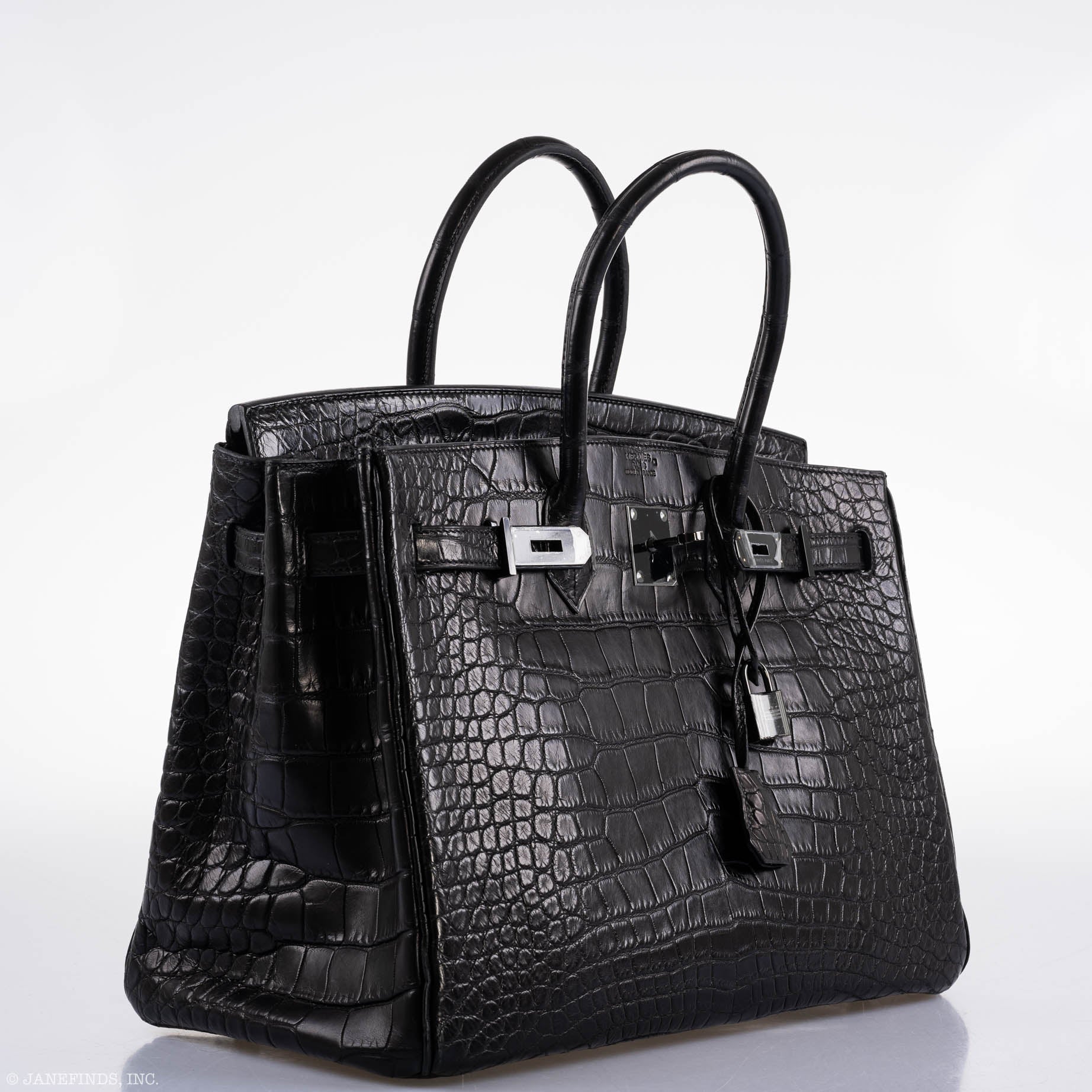 Hermes Birkin 35 SO BLACK Matte Alligator PVD Hardware - 2011, O Square - Exclusu
