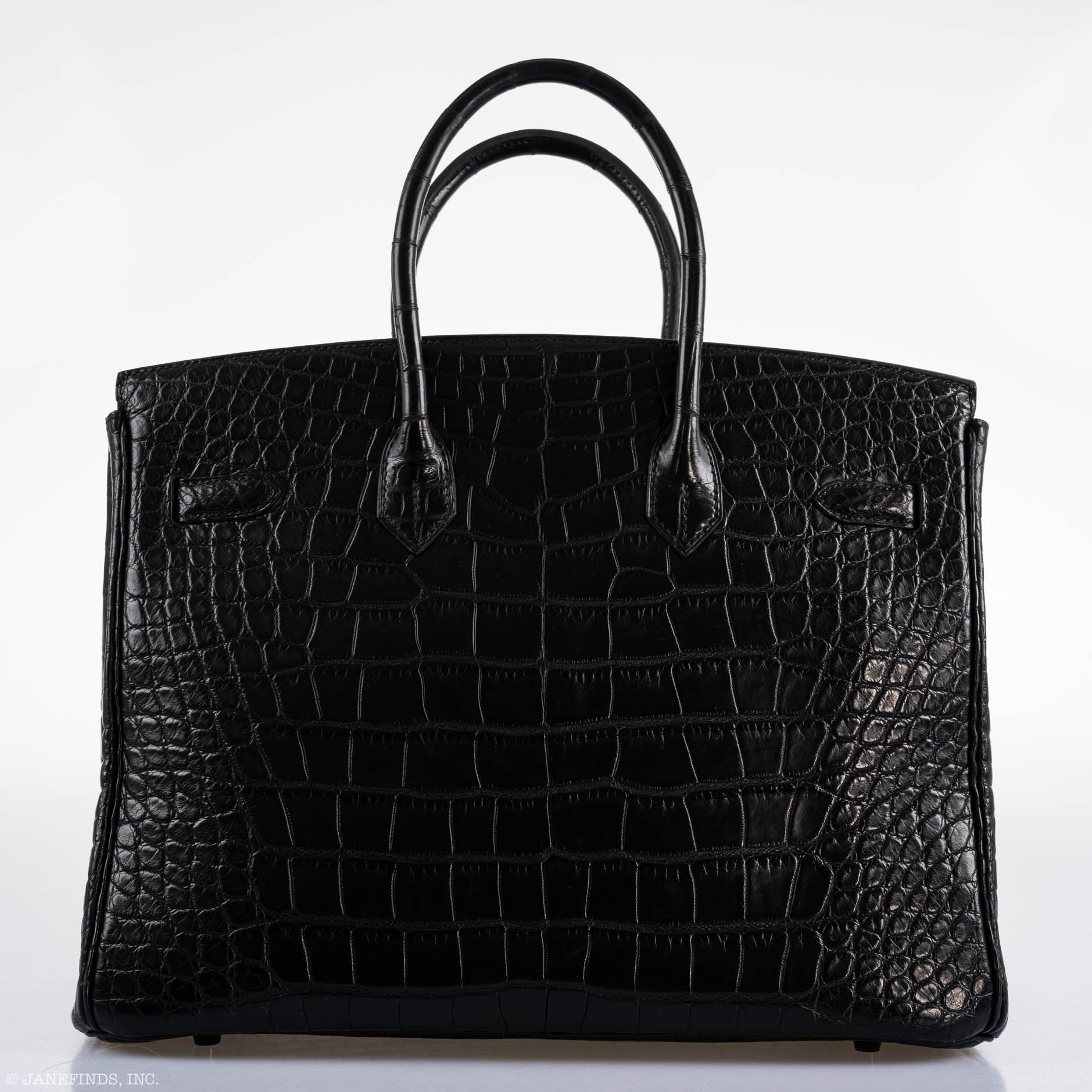 Hermes Birkin 35 SO BLACK Matte Alligator PVD Hardware - 2011, O Square - Exclusu