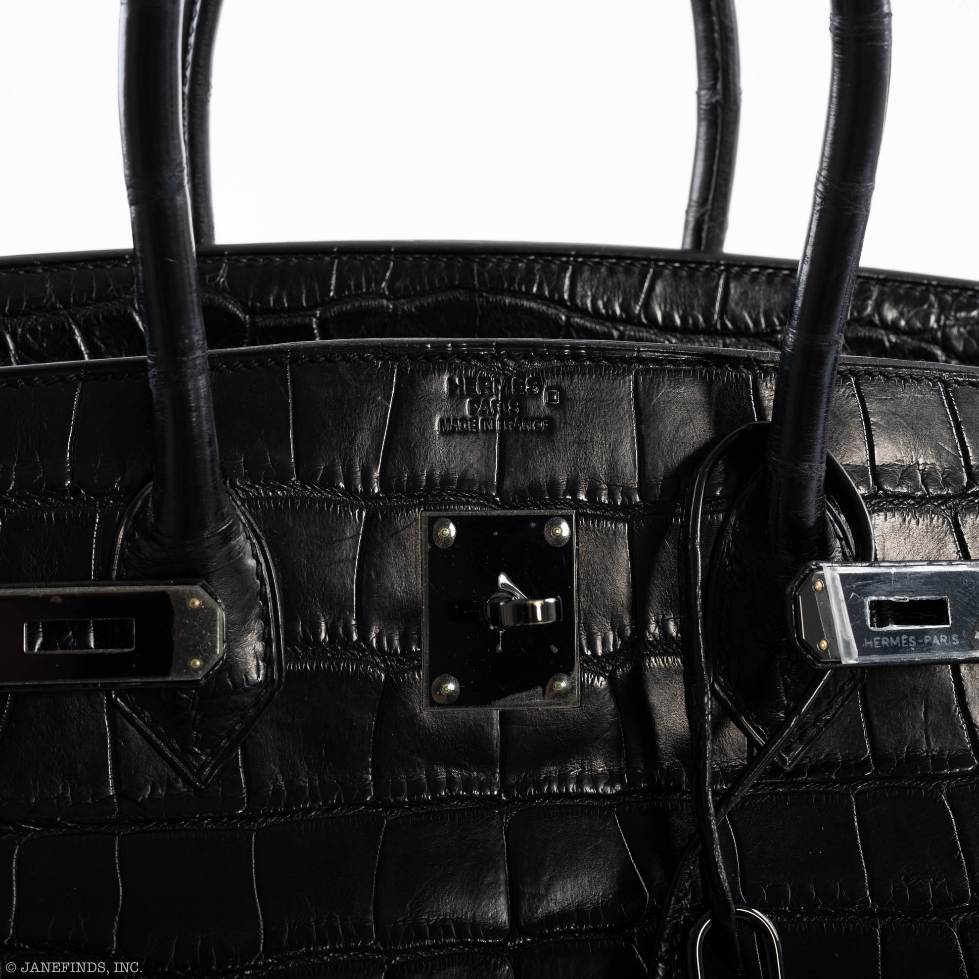 Hermes Birkin 35 SO BLACK Matte Alligator PVD Hardware - 2011, O Square - Exclusu