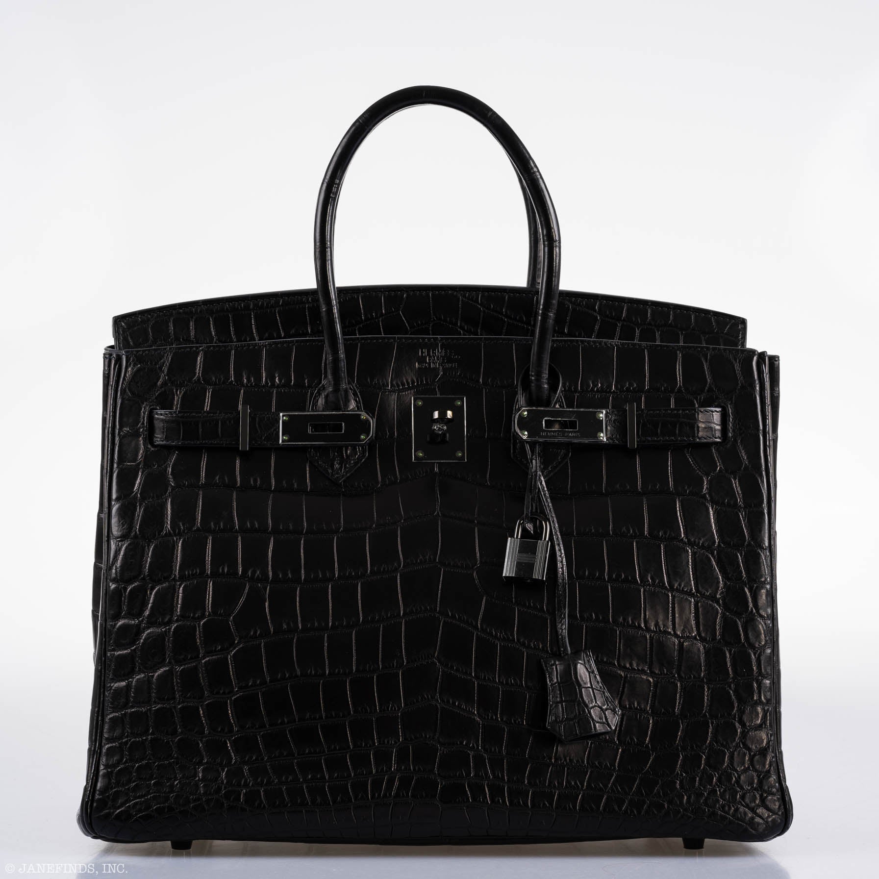 Hermes Birkin 35 SO BLACK Matte Alligator PVD Hardware - 2011, O Square - Exclusu