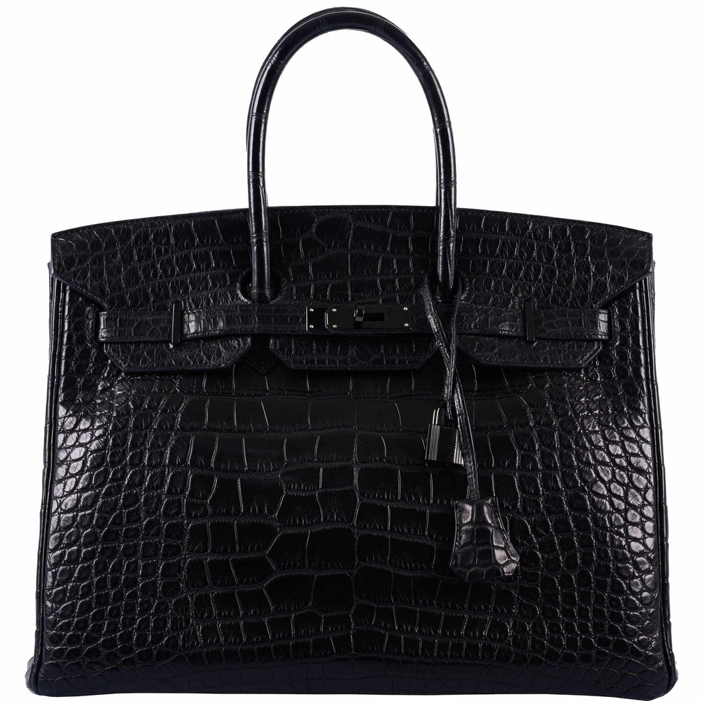 Hermes Birkin 35 SO BLACK Matte Alligator PVD Hardware - 2011, O Square - Exclusu