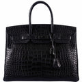 Hermes Birkin 35 SO BLACK Matte Alligator PVD Hardware - 2011, O Square - Exclusu