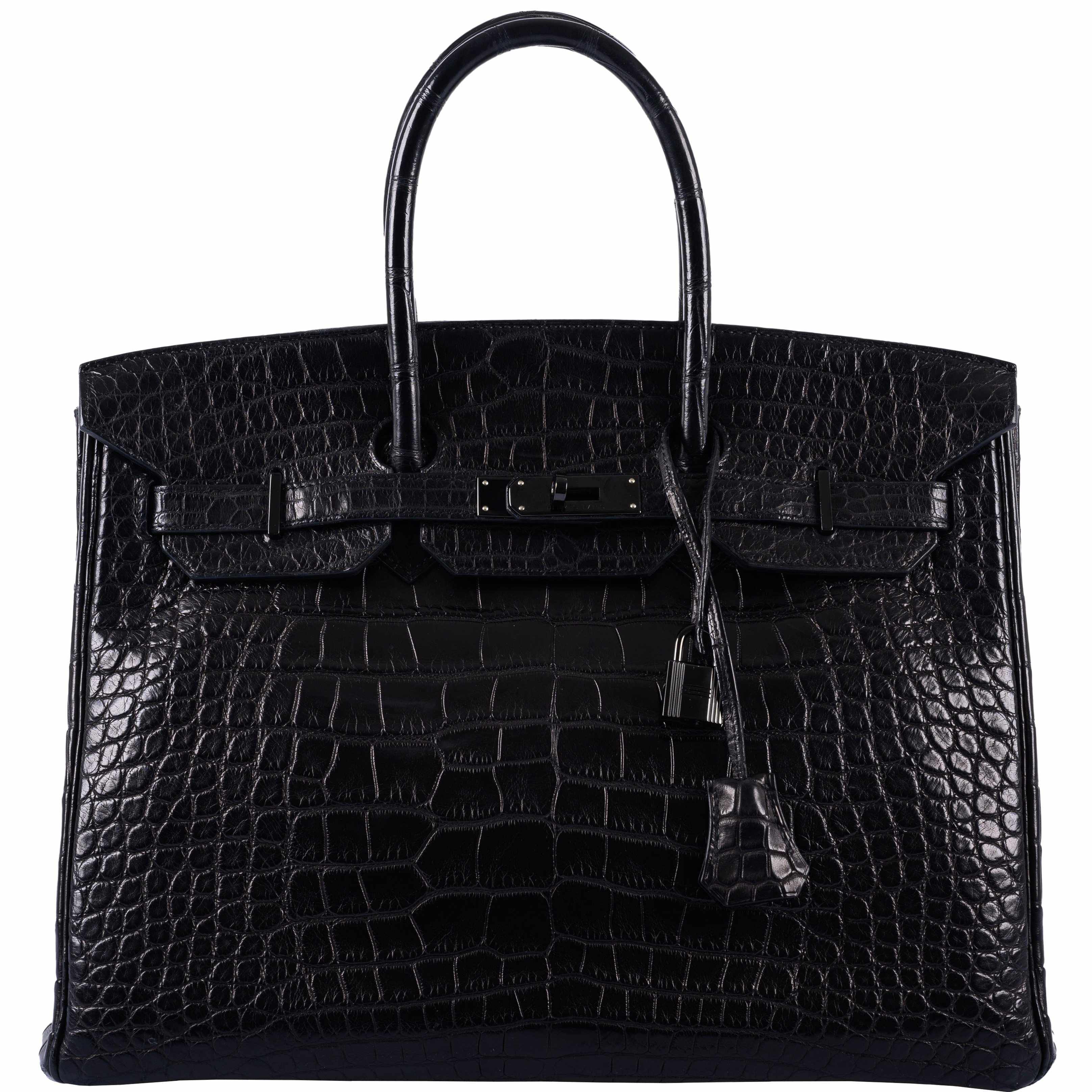 Hermes Birkin 35 SO BLACK Matte Alligator PVD Hardware - 2011, O Square - Exclusu