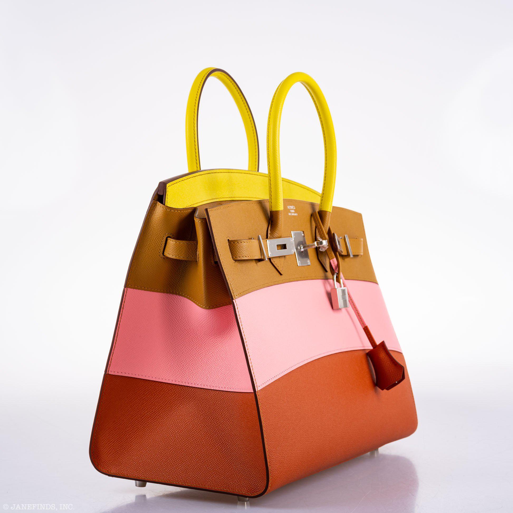 Hermes Birkin 35 Sellier "Sunrise" Rainbow Epsom Palladium Hardware - 2020, Y - Exclusu