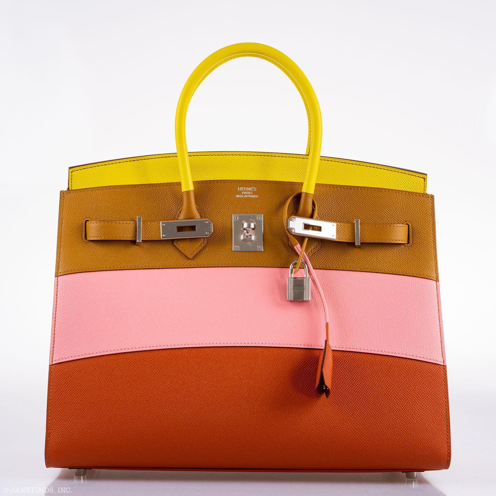 Hermes Birkin 35 Sellier "Sunrise" Rainbow Epsom Palladium Hardware - 2020, Y - Exclusu