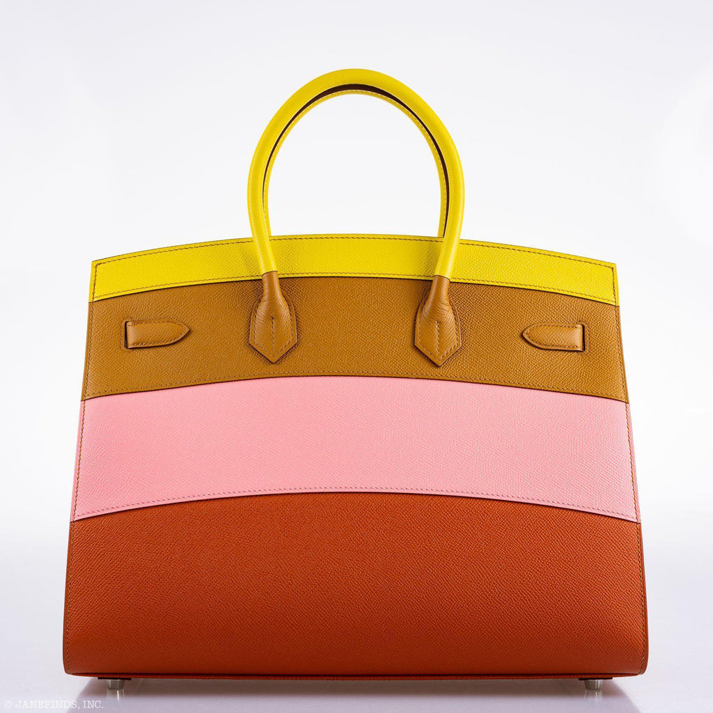 Hermes Birkin 35 Sellier "Sunrise" Rainbow Epsom Palladium Hardware - 2020, Y - Exclusu