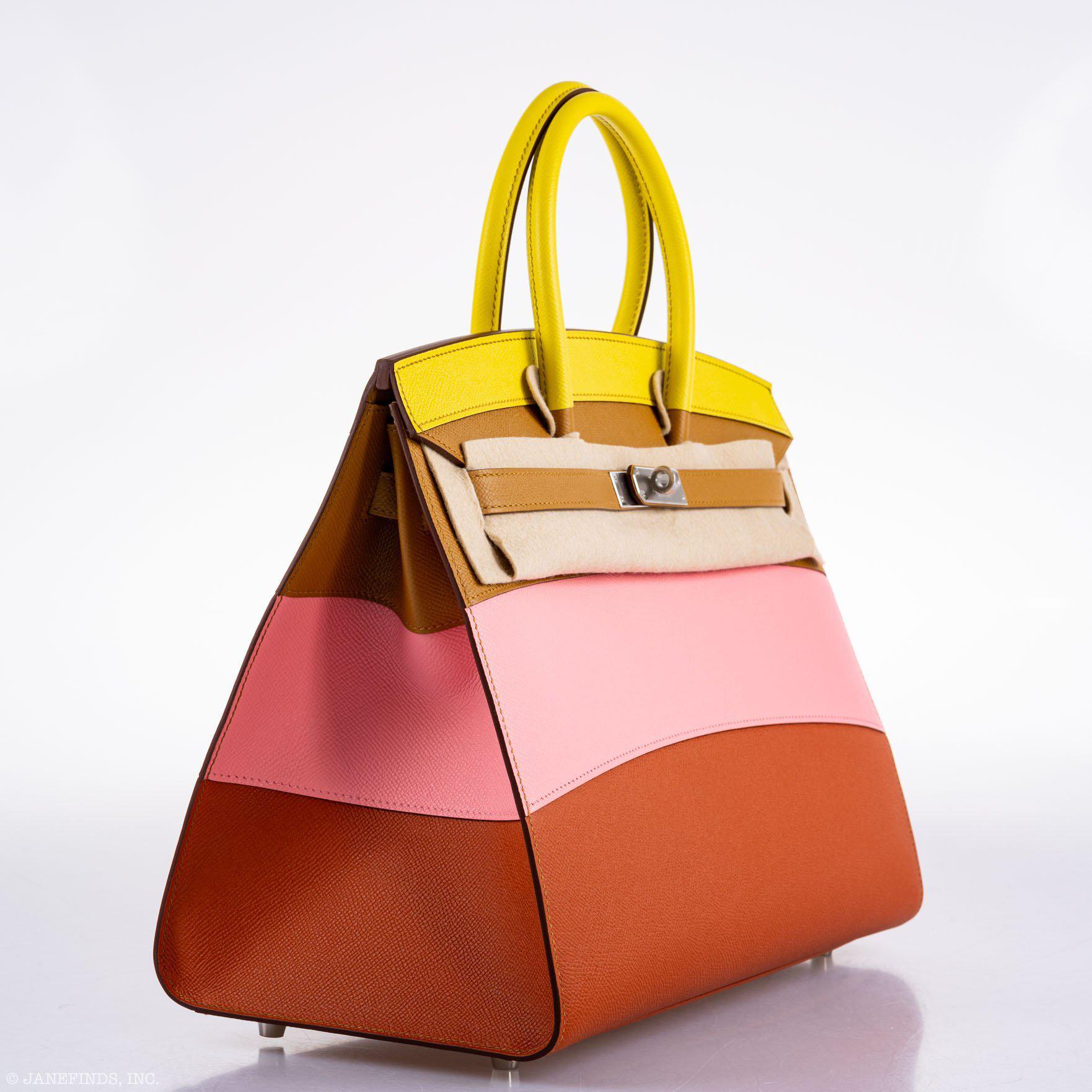 Hermes Birkin 35 Sellier "Sunrise" Rainbow Epsom Palladium Hardware - 2020, Y - Exclusu
