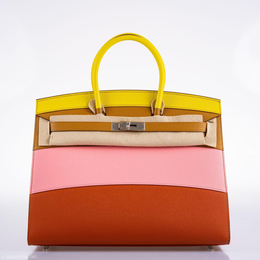 Hermes Birkin 35 Sellier "Sunrise" Rainbow Epsom Palladium Hardware - 2020, Y - Exclusu
