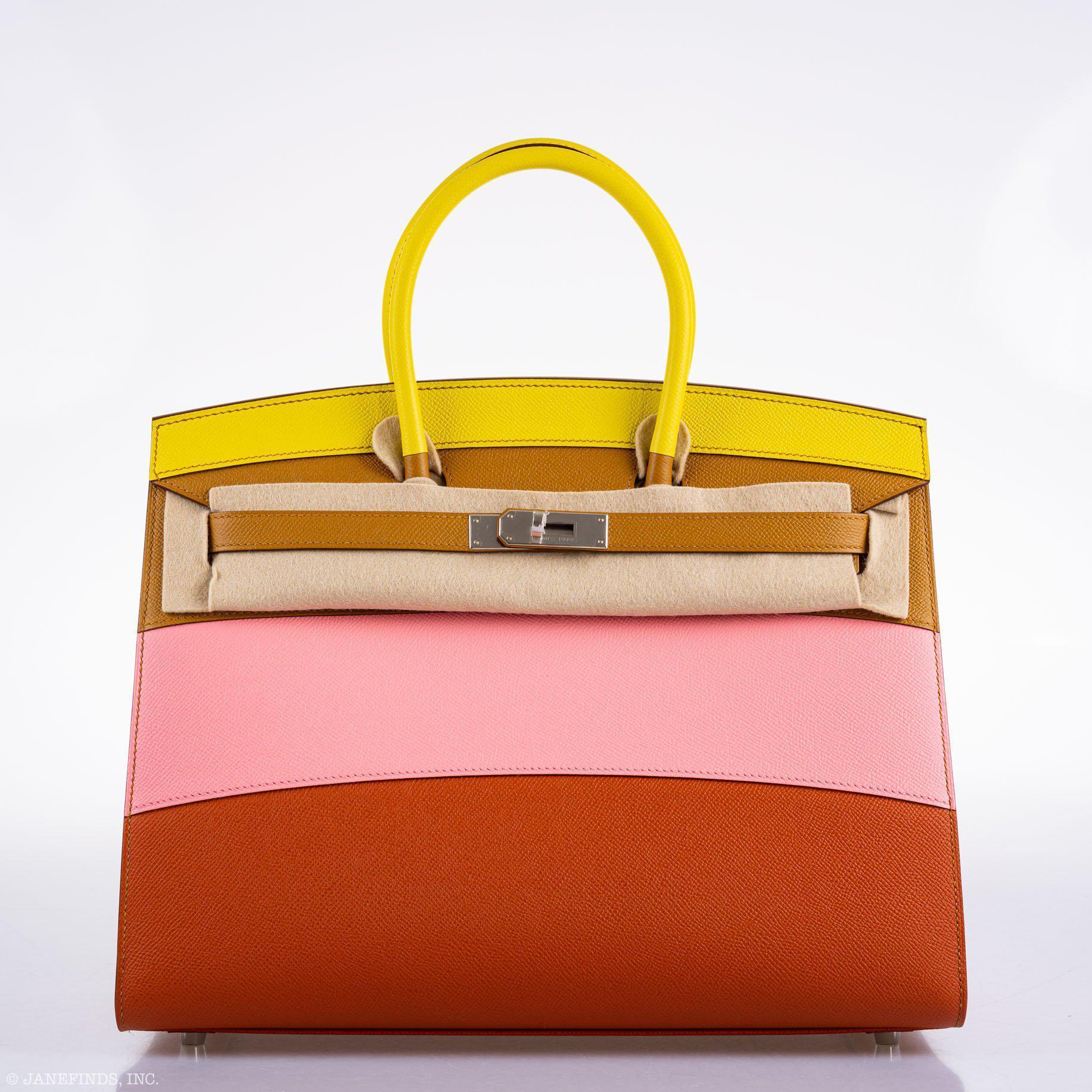 Hermes Birkin 35 Sellier "Sunrise" Rainbow Epsom Palladium Hardware - 2020, Y - Exclusu