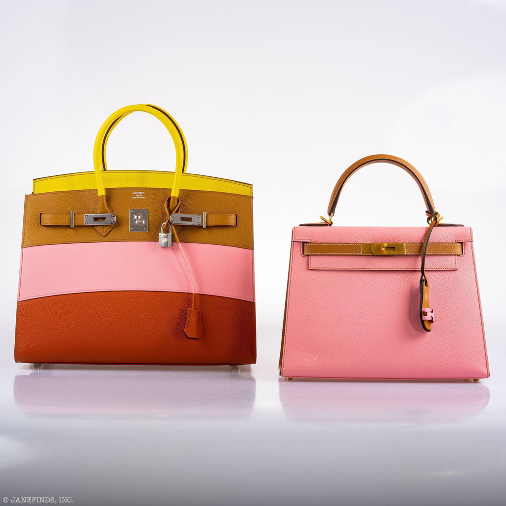 Hermes Birkin 35 Sellier "Sunrise" Rainbow Epsom Palladium Hardware - 2020, Y - Exclusu