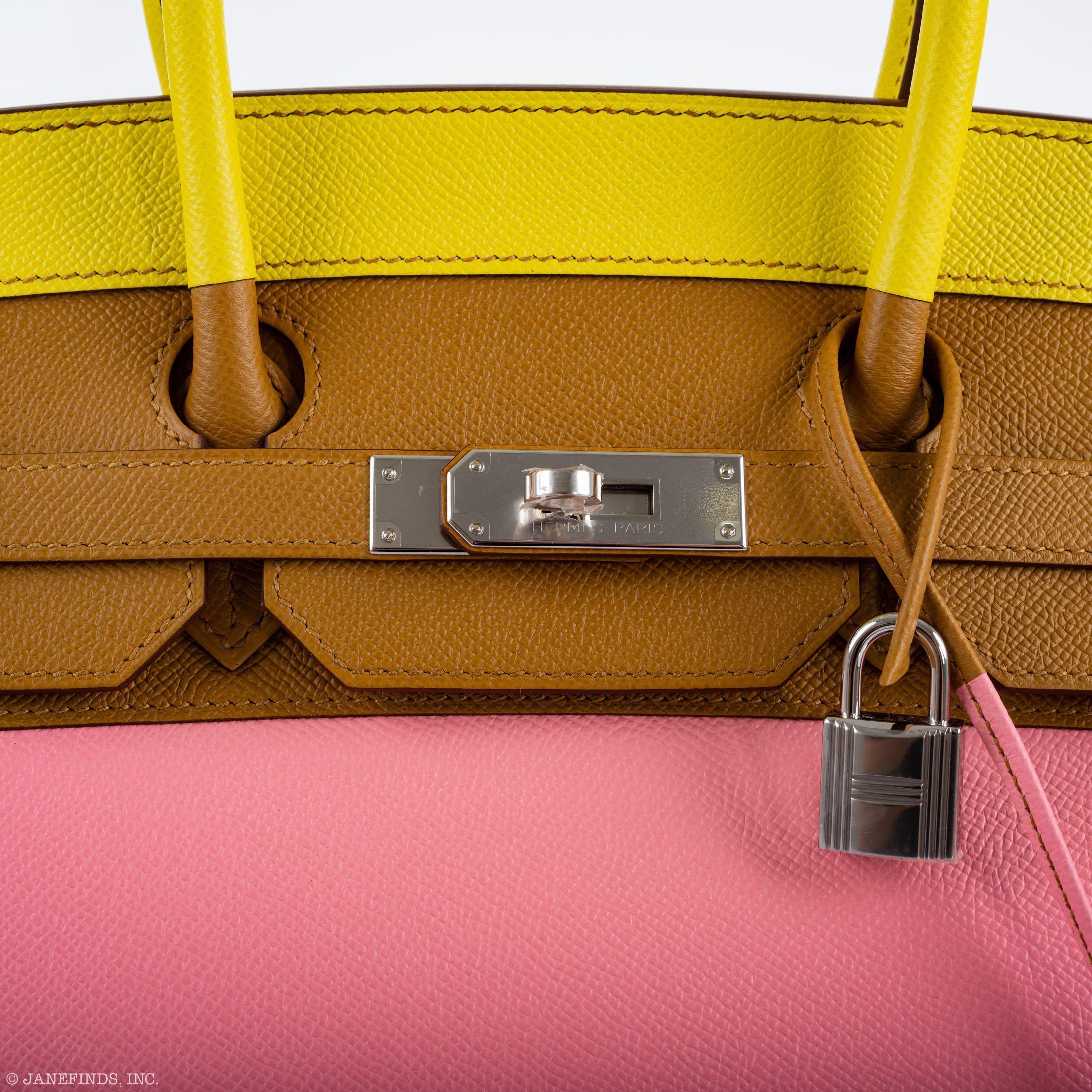 Hermes Birkin 35 Sellier "Sunrise" Rainbow Epsom Palladium Hardware - 2020, Y - Exclusu