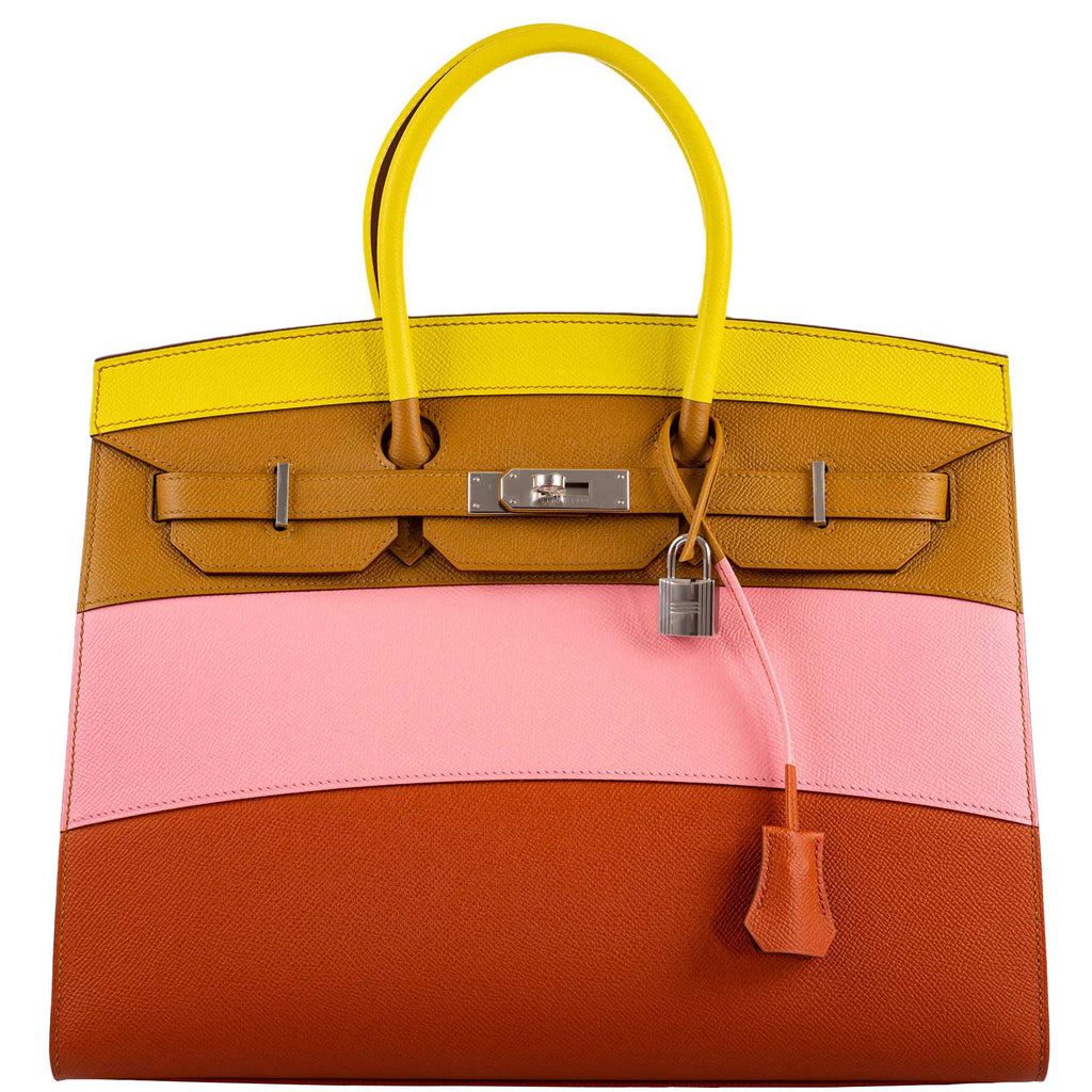 Hermes Birkin 35 Sellier "Sunrise" Rainbow Epsom Palladium Hardware - 2020, Y - Exclusu