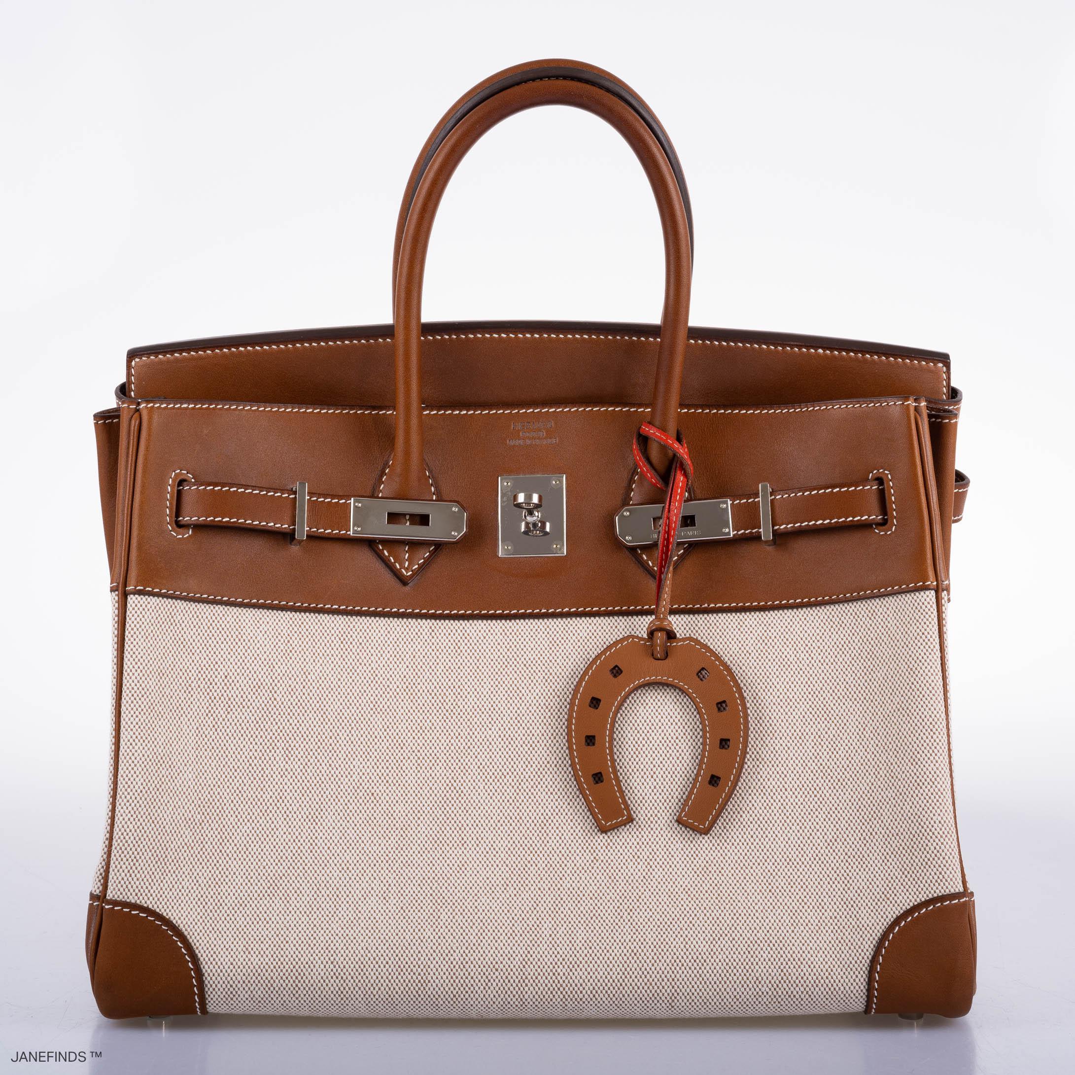 Hermes Birkin 35 Toile & Barenia with Palladium Hardware - 2009, M Square - Exclusu
