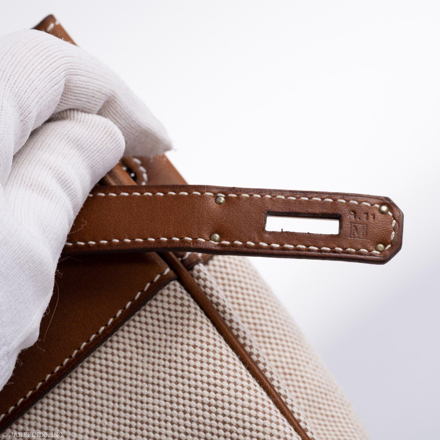 Hermes Birkin 35 Toile & Barenia with Palladium Hardware - 2009, M Square - Exclusu