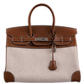 Hermes Birkin 35 Toile & Barenia with Palladium Hardware - 2009, M Square - Exclusu