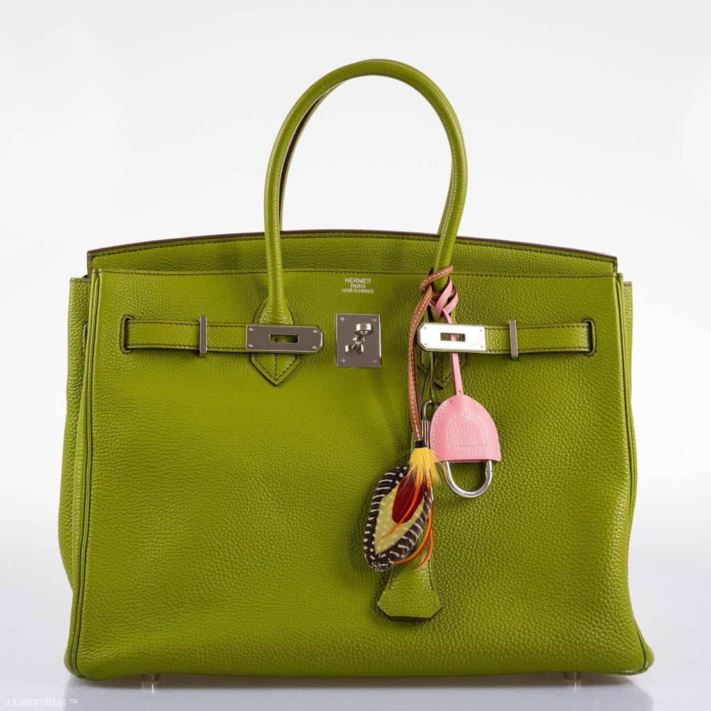 Hermes Birkin 35 Vert Anis Togo with Palladium Hardware - 2006, J Square - Exclusu