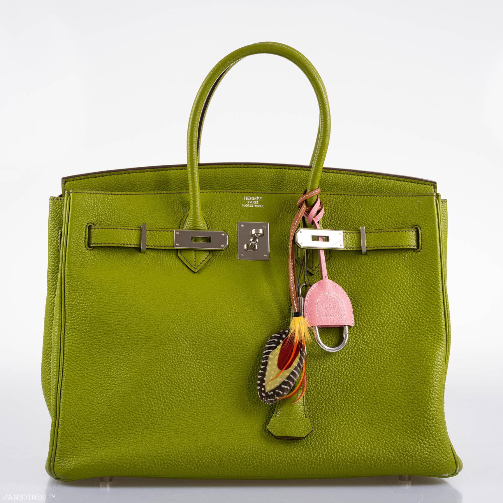 Hermes Birkin 35 Vert Anis Togo with Palladium Hardware - 2006, J Square - Exclusu