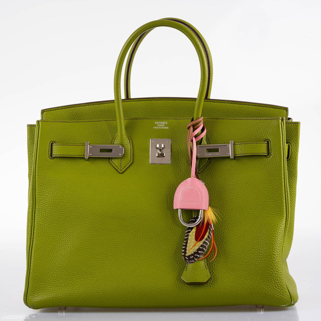 Hermes Birkin 35 Vert Anis Togo with Palladium Hardware - 2006, J Square - Exclusu