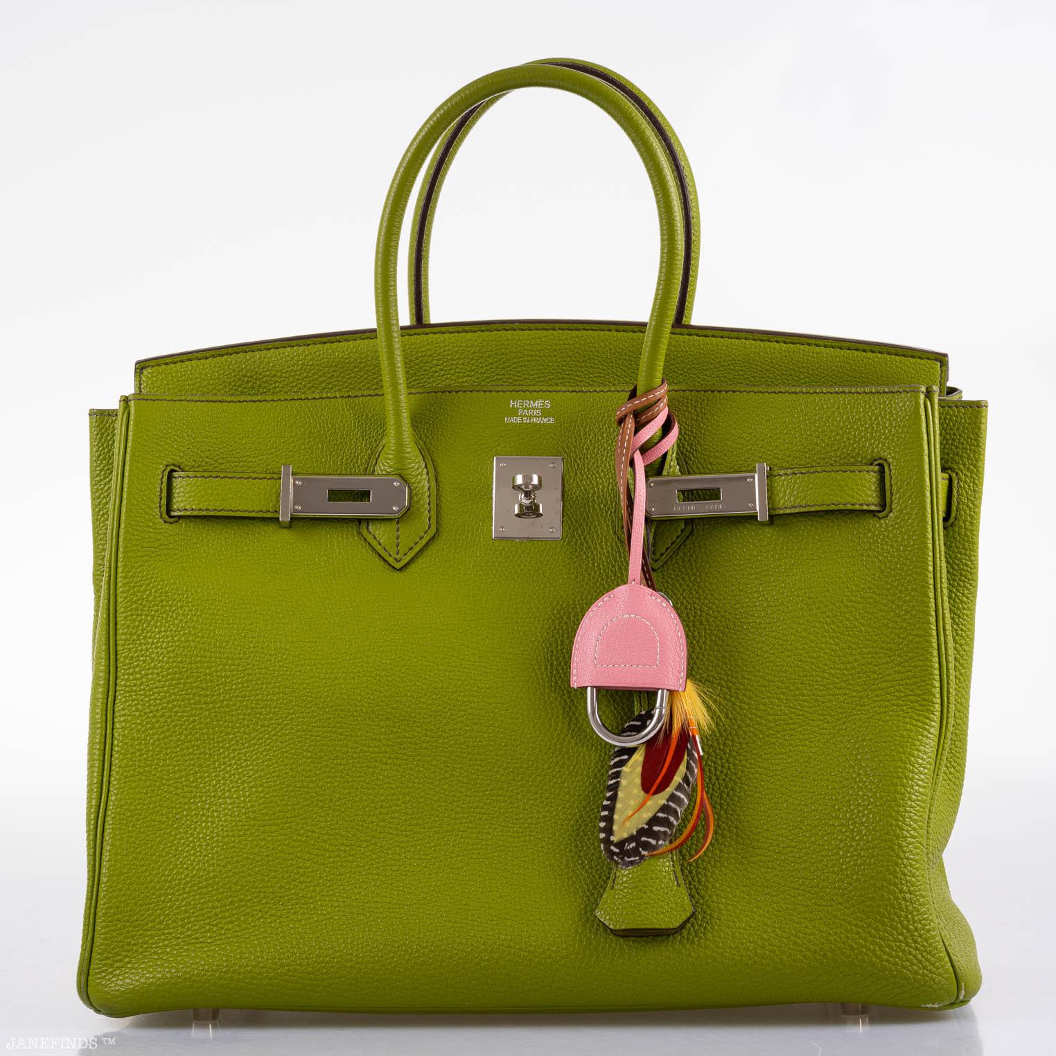 Hermes Birkin 35 Vert Anis Togo with Palladium Hardware - 2006, J Square - Exclusu