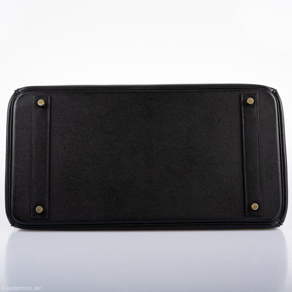 Hermes Birkin 40 Black Epsom Leather Gold Hardware - 2011, Square O - Exclusu