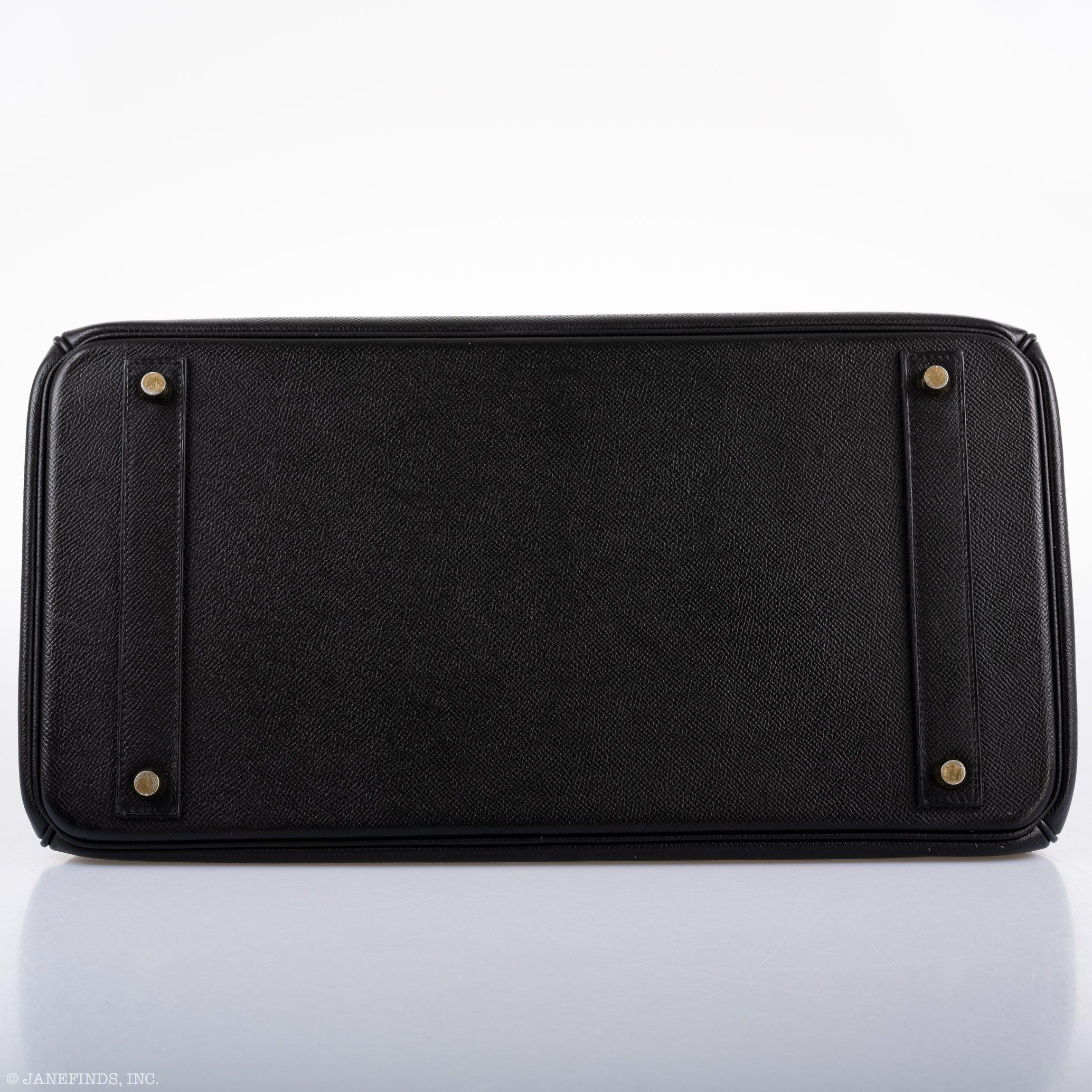 Hermes Birkin 40 Black Epsom Leather Gold Hardware - 2011, Square O - Exclusu