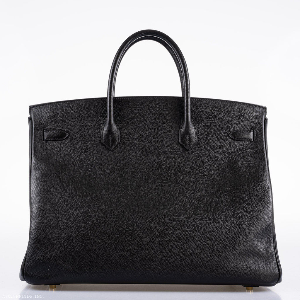 Hermes Birkin 40 Black Epsom Leather Gold Hardware - 2011, Square O - Exclusu