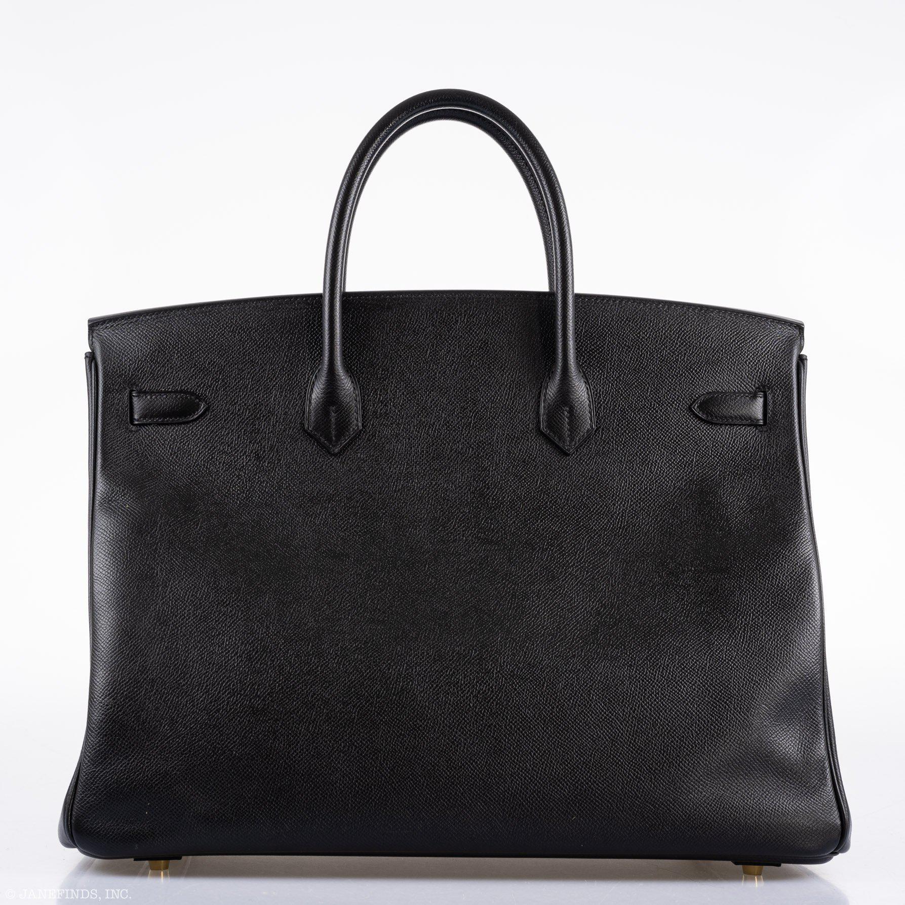 Hermes Birkin 40 Black Epsom Leather Gold Hardware - 2011, Square O - Exclusu