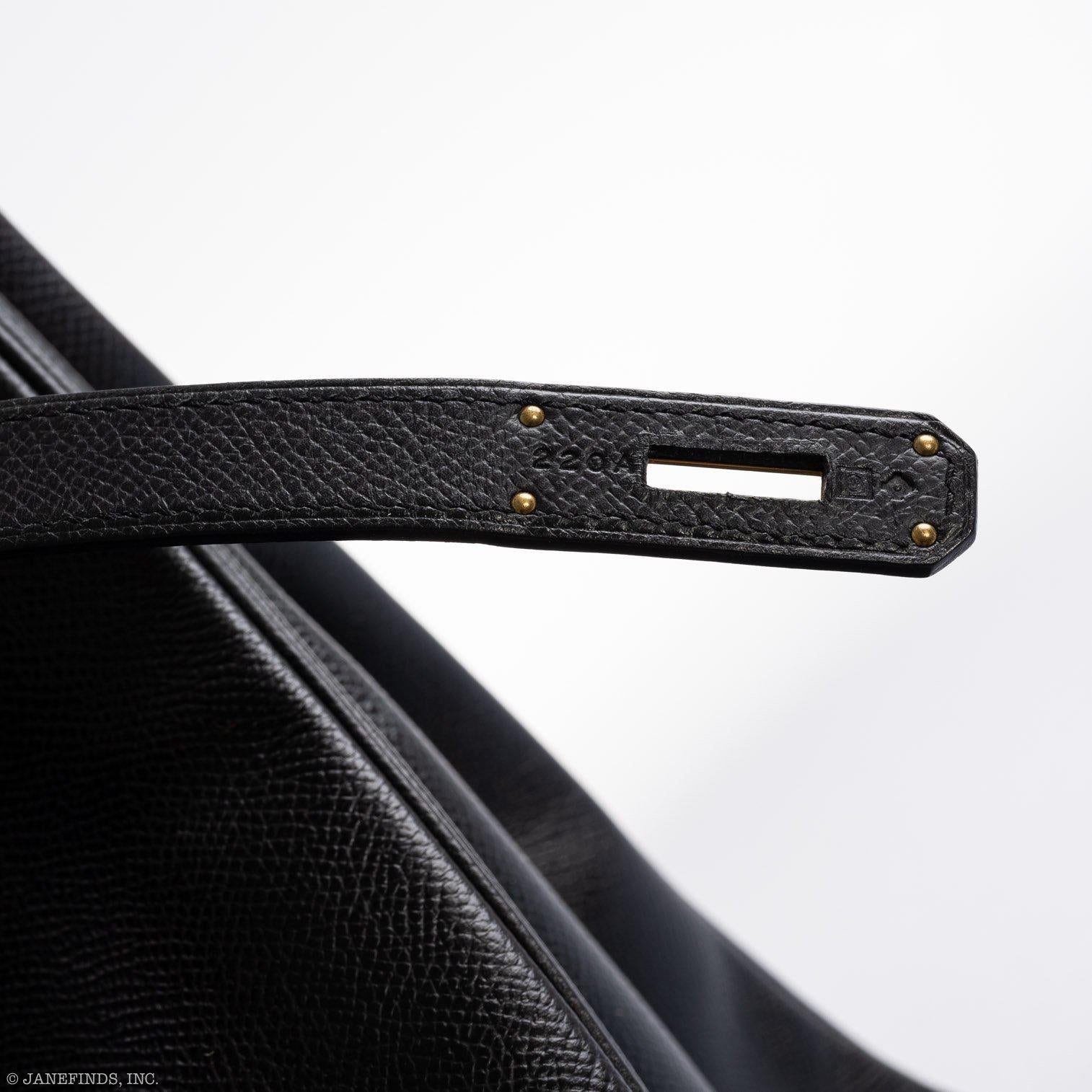 Hermes Birkin 40 Black Epsom Leather Gold Hardware - 2011, Square O - Exclusu