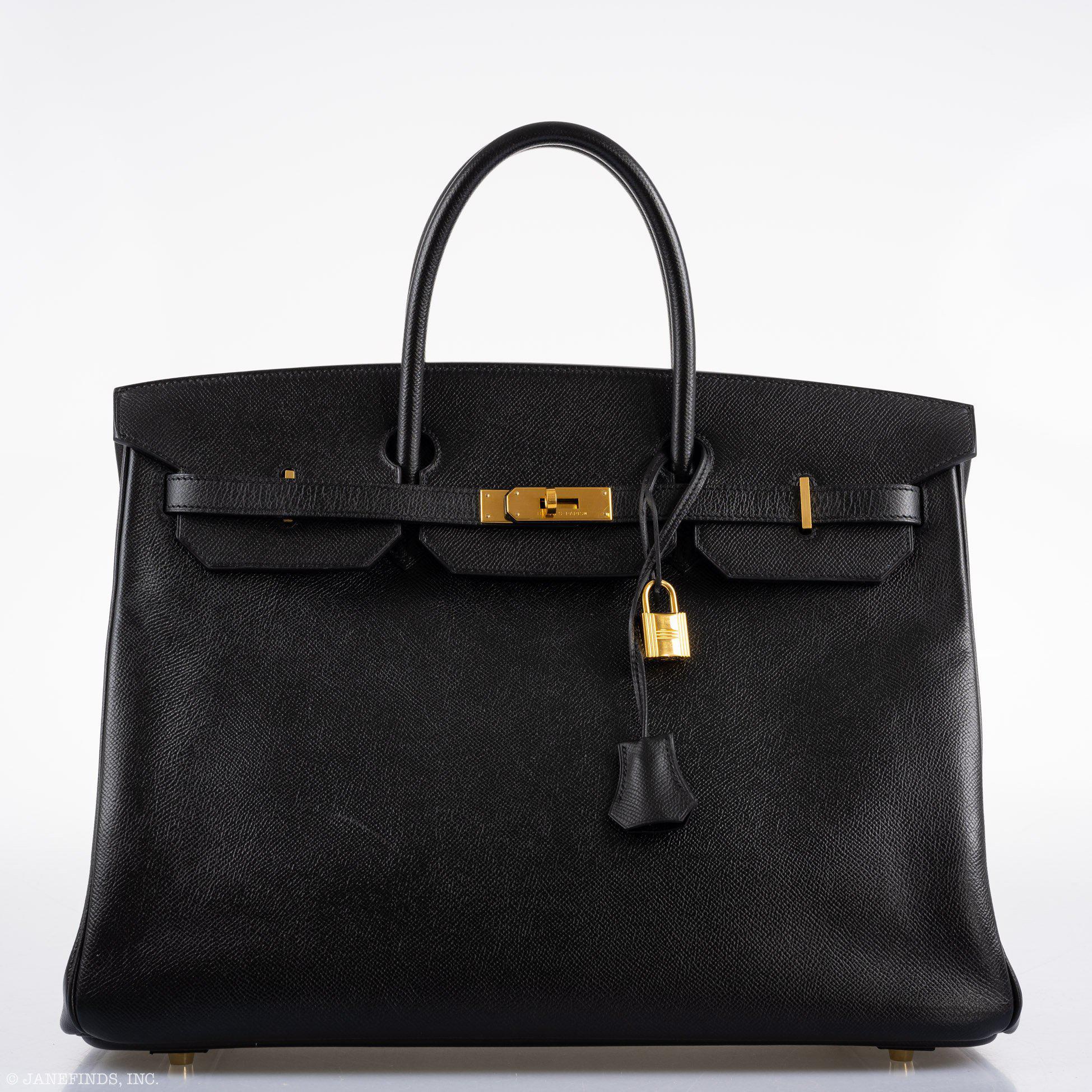 Hermes Birkin 40 Black Epsom Leather Gold Hardware - 2011, Square O - Exclusu