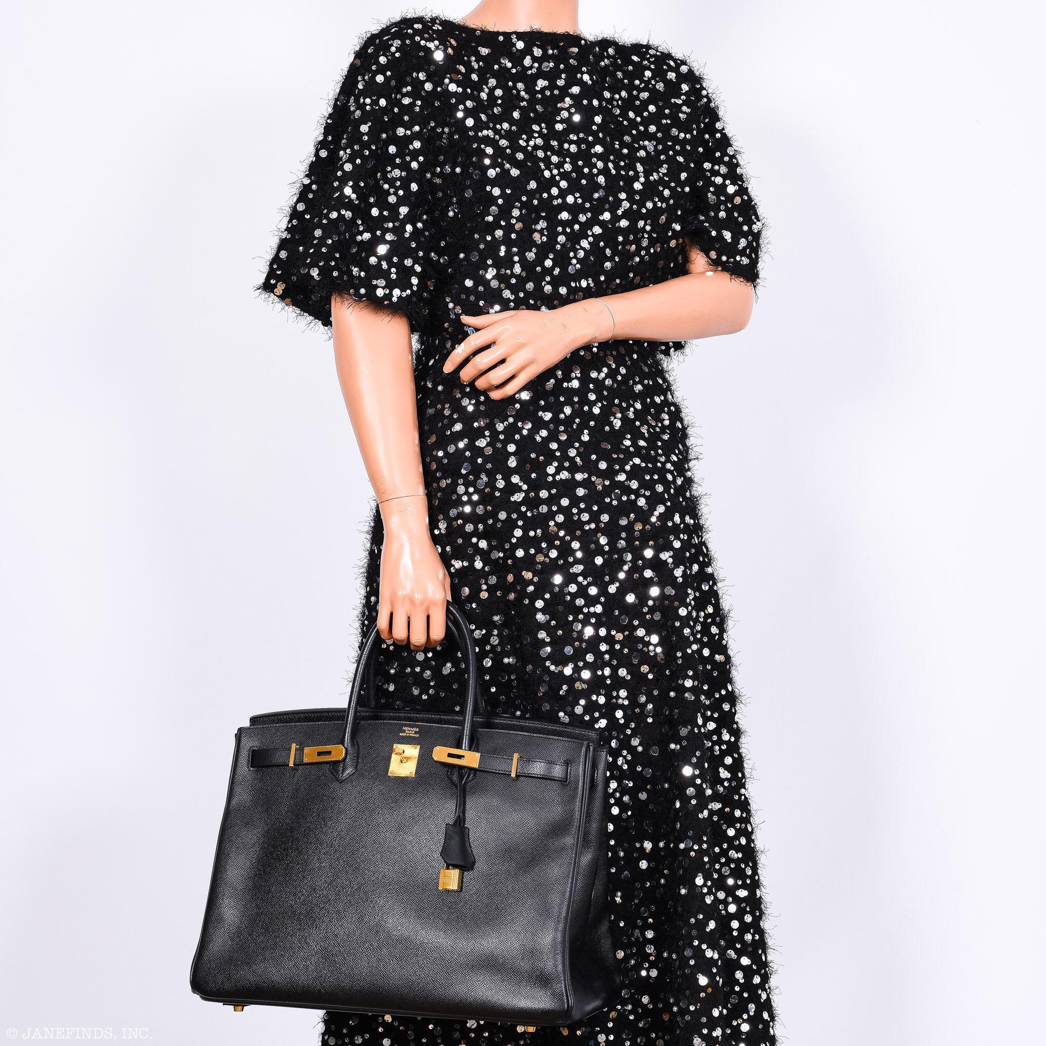 Hermes Birkin 40 Black Epsom Leather Gold Hardware - 2011, Square O - Exclusu