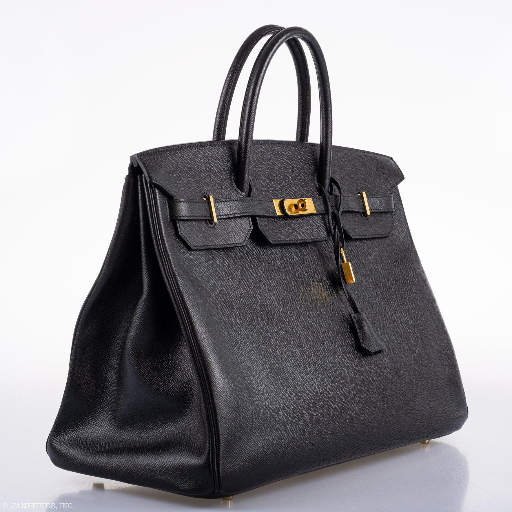 Hermes Birkin 40 Black Epsom Leather Gold Hardware - 2011, Square O - Exclusu