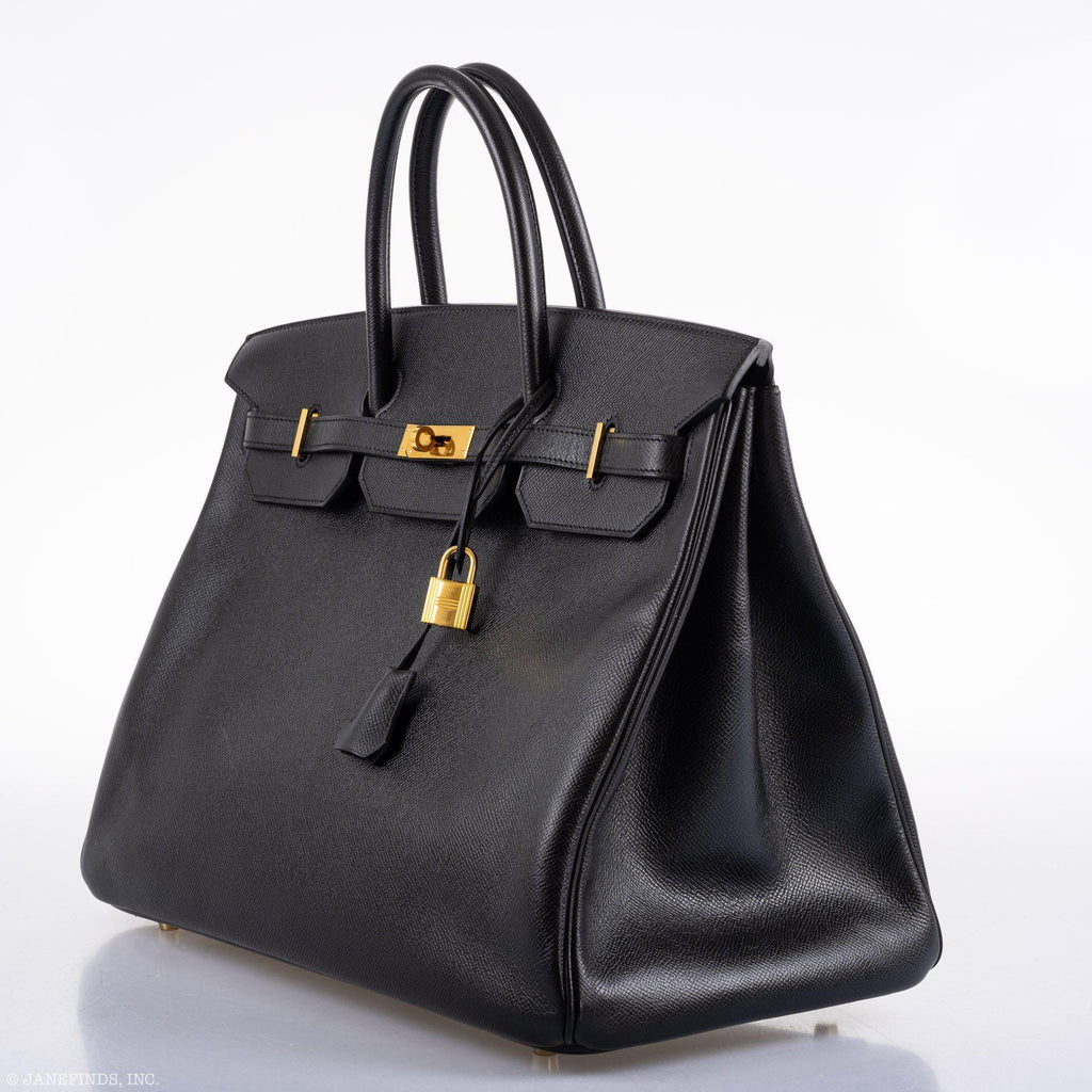 Hermes Birkin 40 Black Epsom Leather Gold Hardware - 2011, Square O - Exclusu