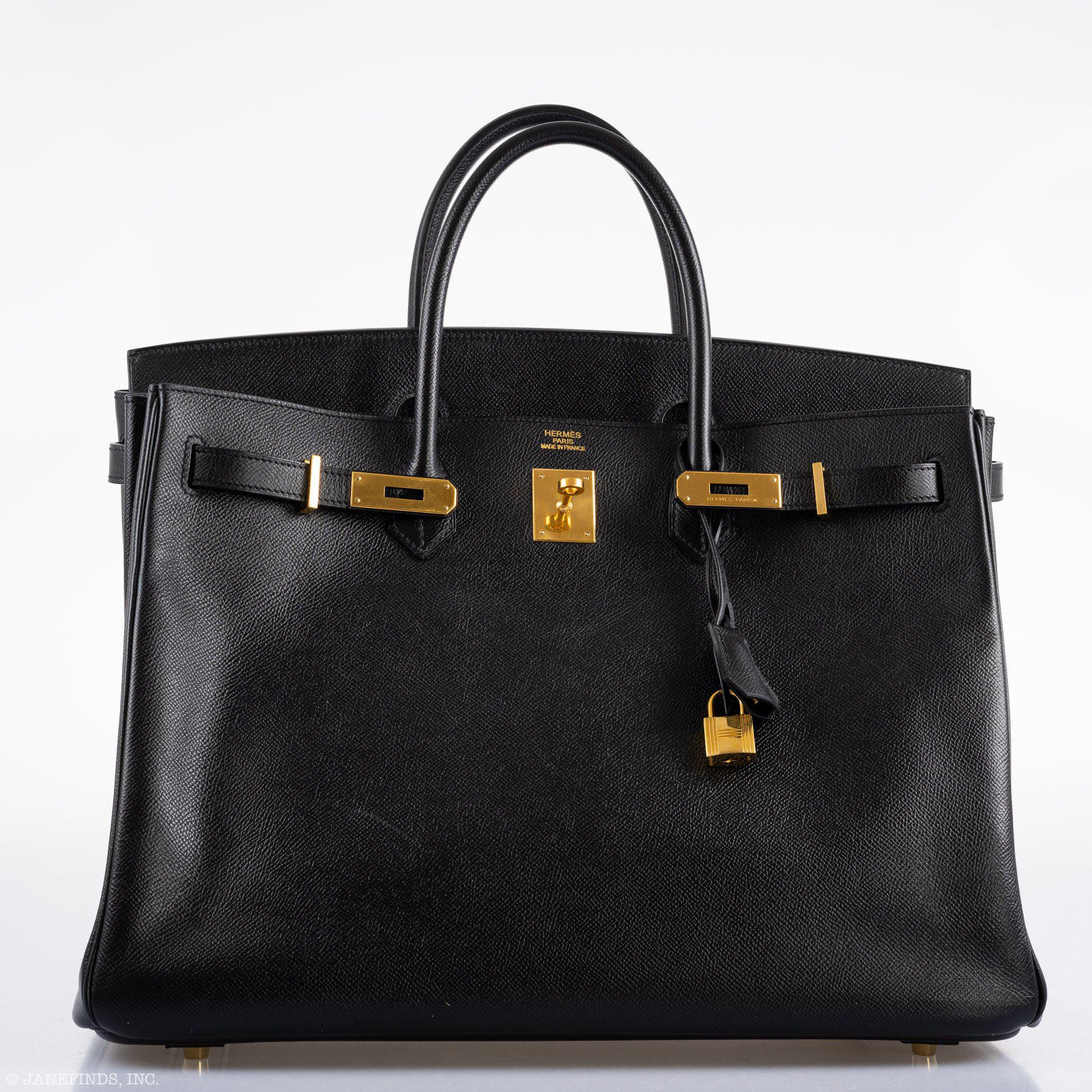 Hermes Birkin 40 Black Epsom Leather Gold Hardware - 2011, Square O - Exclusu