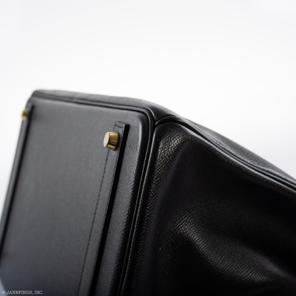 Hermes Birkin 40 Black Epsom Leather Gold Hardware - 2011, Square O - Exclusu