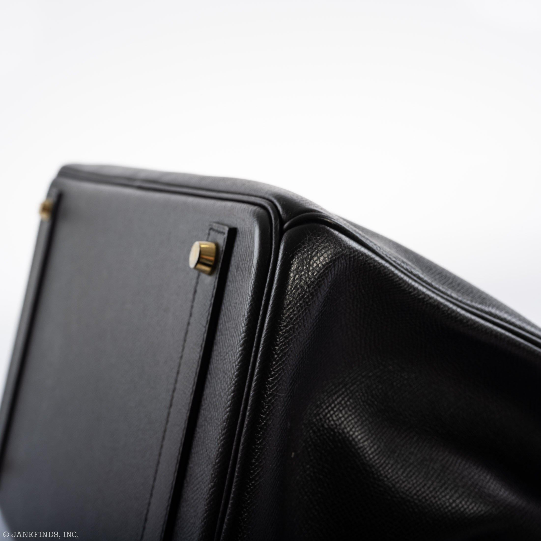 Hermes Birkin 40 Black Epsom Leather Gold Hardware - 2011, Square O - Exclusu