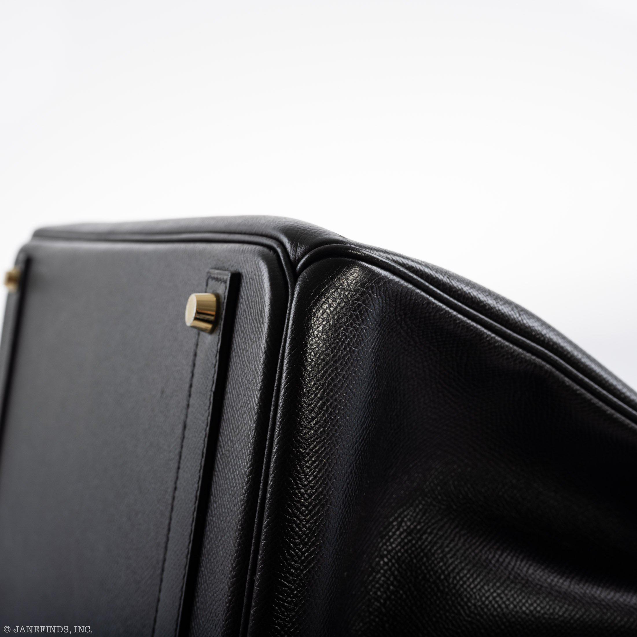 Hermes Birkin 40 Black Epsom Leather Gold Hardware - 2011, Square O - Exclusu