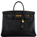 Hermes Birkin 40 Black Epsom Leather Gold Hardware - 2011, Square O - Exclusu