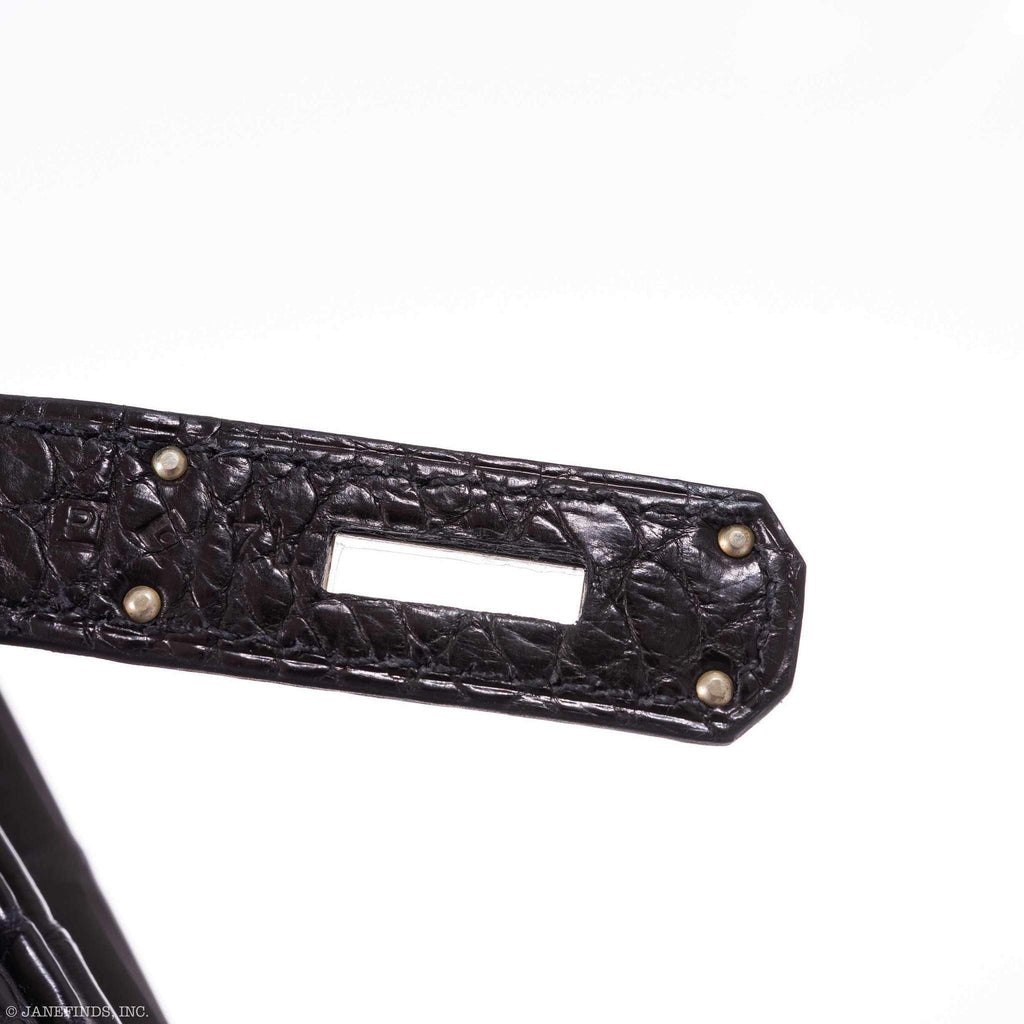 Hermes Birkin 40 Black Matte Porosus Crocodile Palladium Hardware - Exclusu