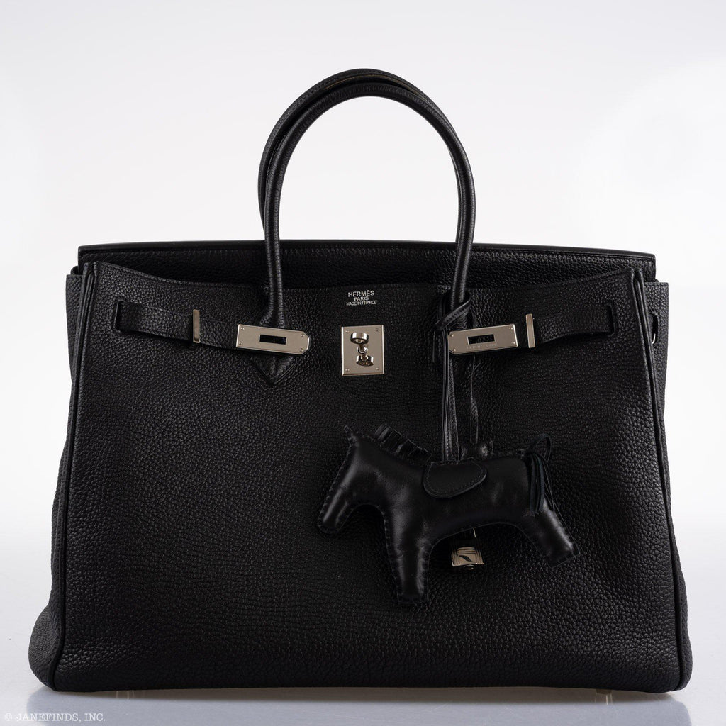 Hermes Birkin 40 Black Togo leather Palladium Hardware - 2008, L Square - Exclusu