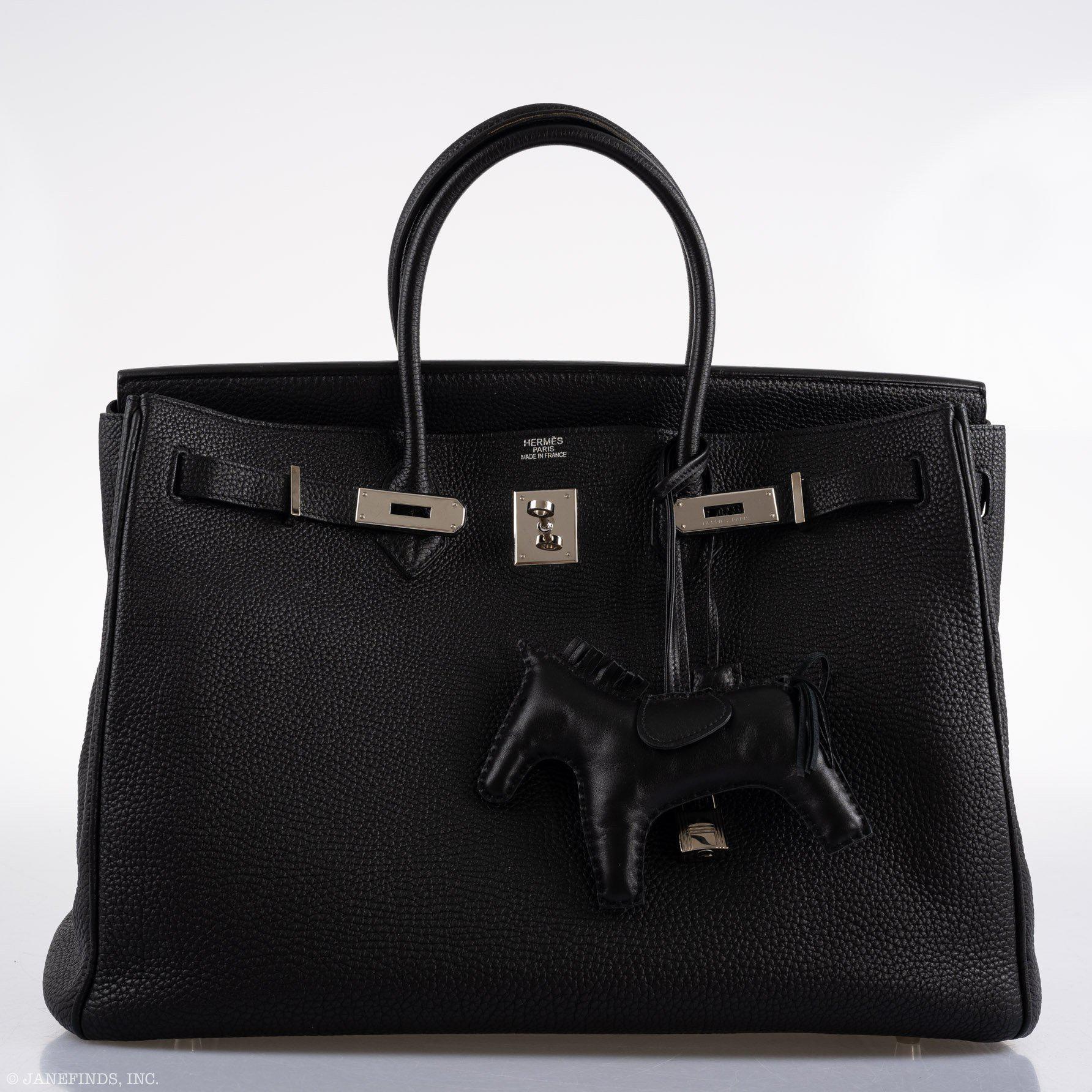 Hermes Birkin 40 Black Togo leather Palladium Hardware - 2008, L Square - Exclusu