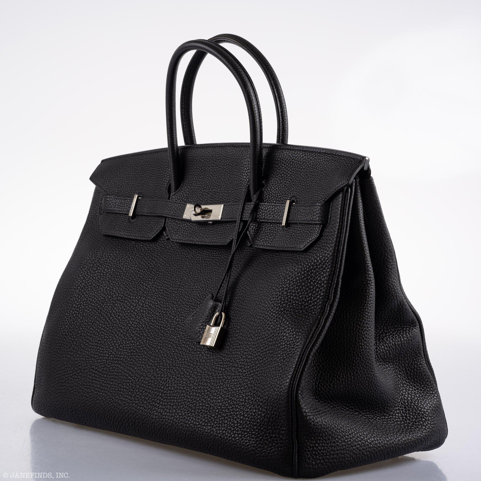 Hermes Birkin 40 Black Togo leather Palladium Hardware - 2008, L Square - Exclusu