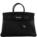 Hermes Birkin 40 Black Togo leather Palladium Hardware - 2008, L Square - Exclusu