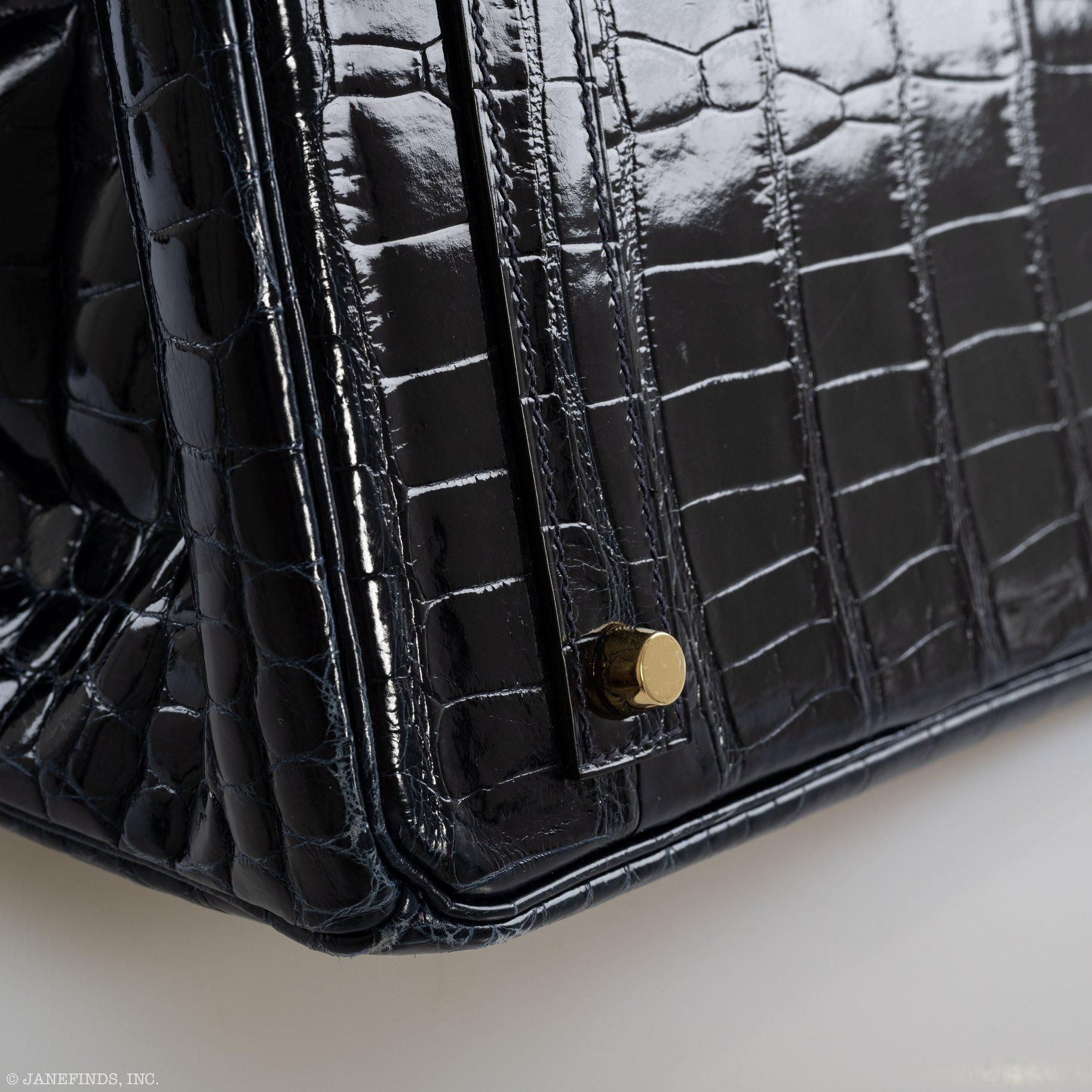 Hermes Birkin 40 Blue Nuit Porosus Crocodile Gold Hardware - 2016, X - Exclusu