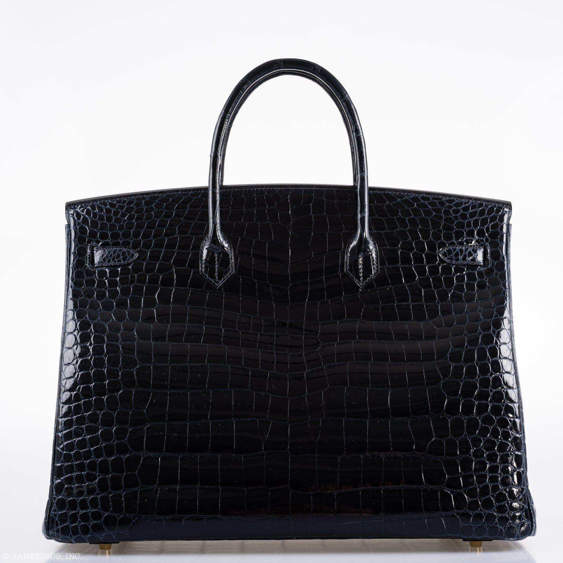 Hermes Birkin 40 Blue Nuit Porosus Crocodile Gold Hardware - 2016, X - Exclusu