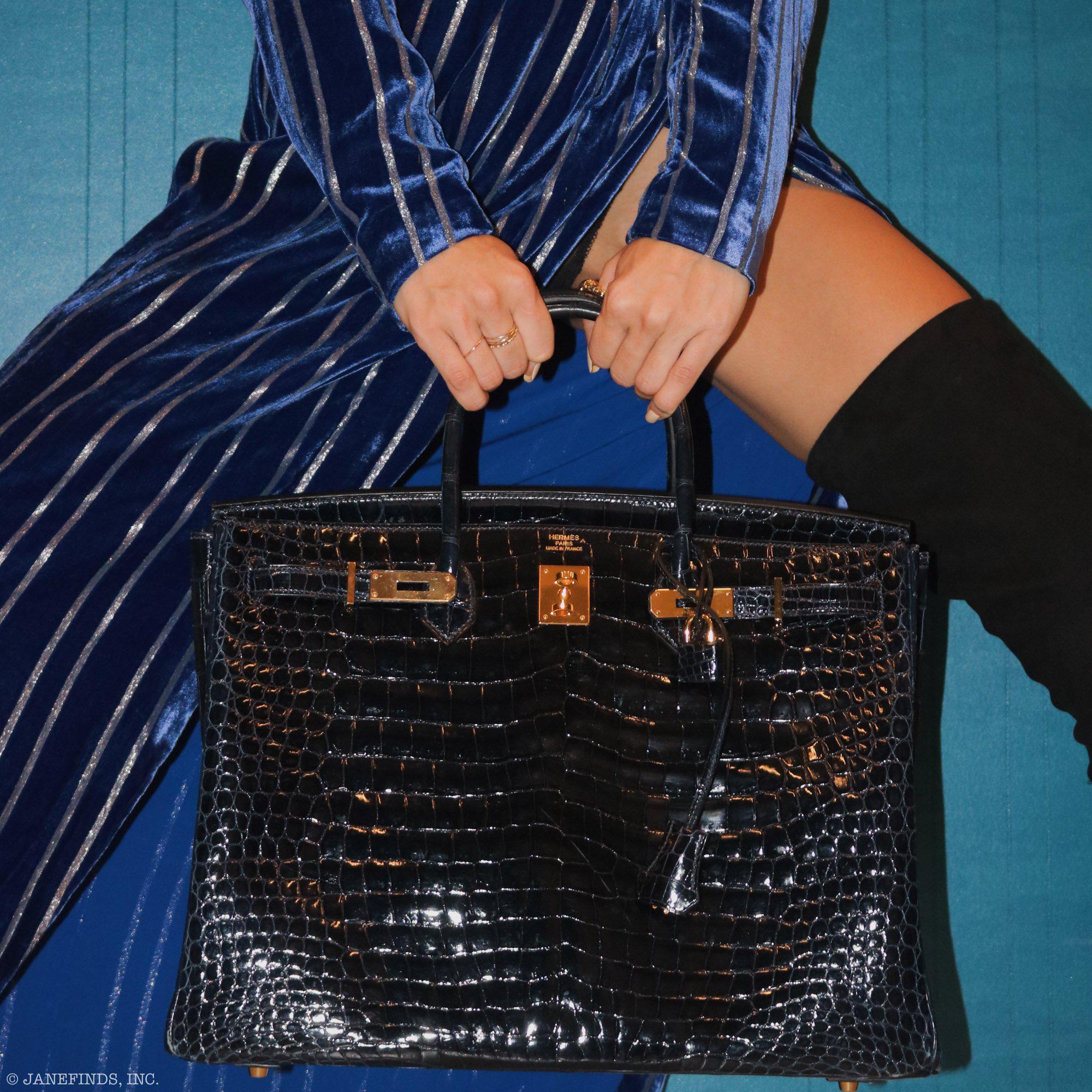 Hermes Birkin 40 Blue Nuit Porosus Crocodile Gold Hardware - 2016, X - Exclusu
