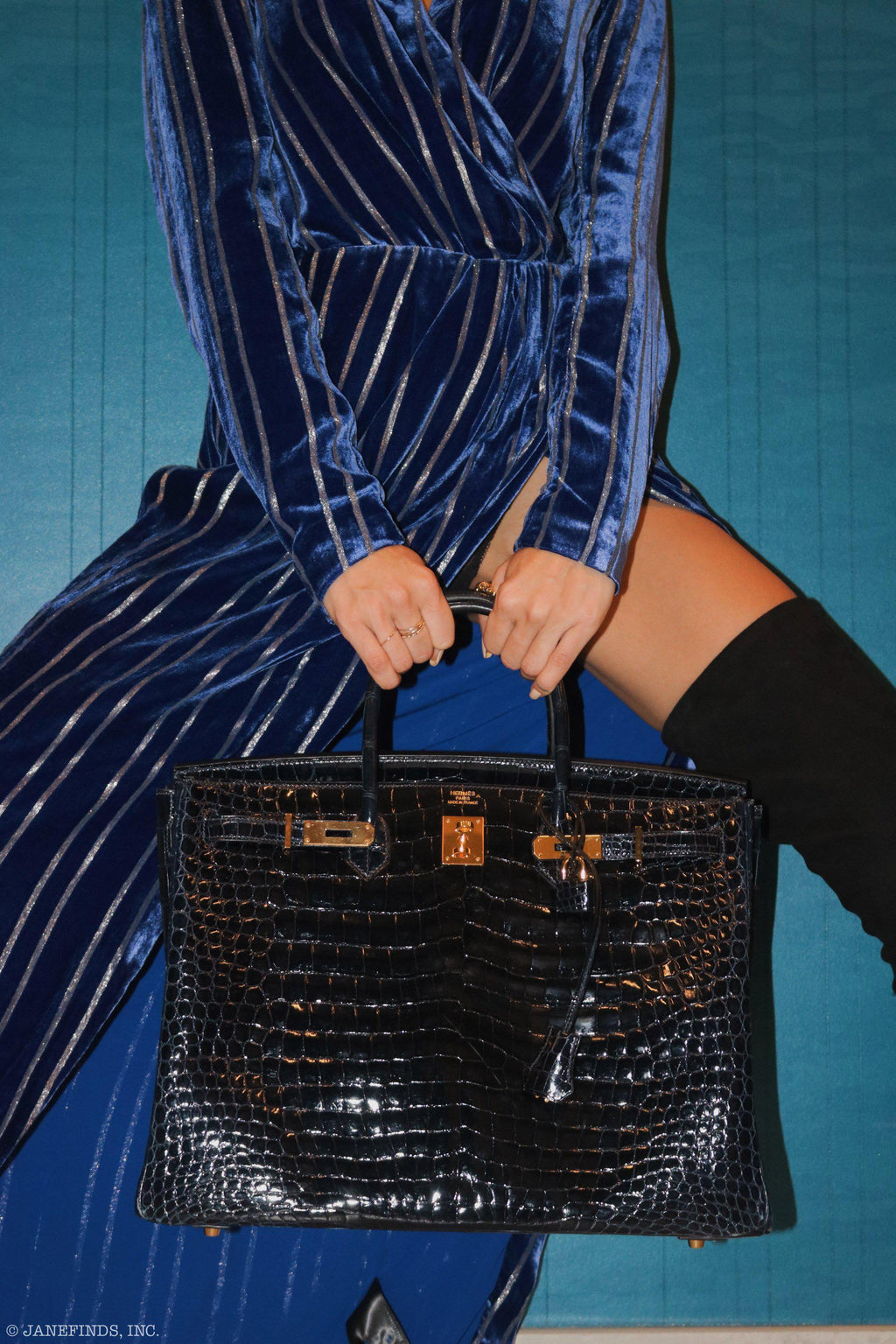 Hermes Birkin 40 Blue Nuit Porosus Crocodile Gold Hardware - 2016, X - Exclusu